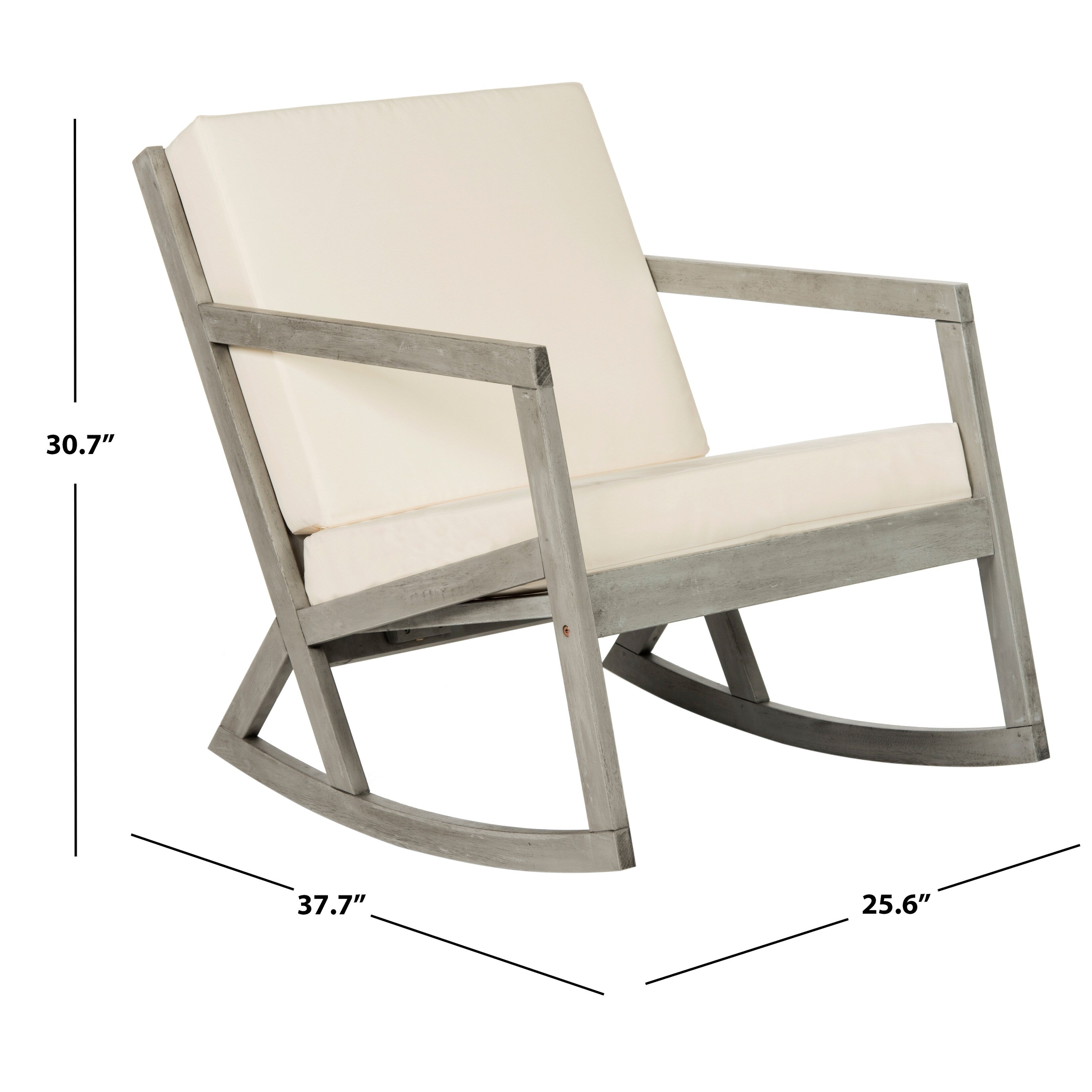 Chaise à bascule d'extérieur Makaila de SAFAVIEH avec coussin - 26 L x 31 P x 38 H