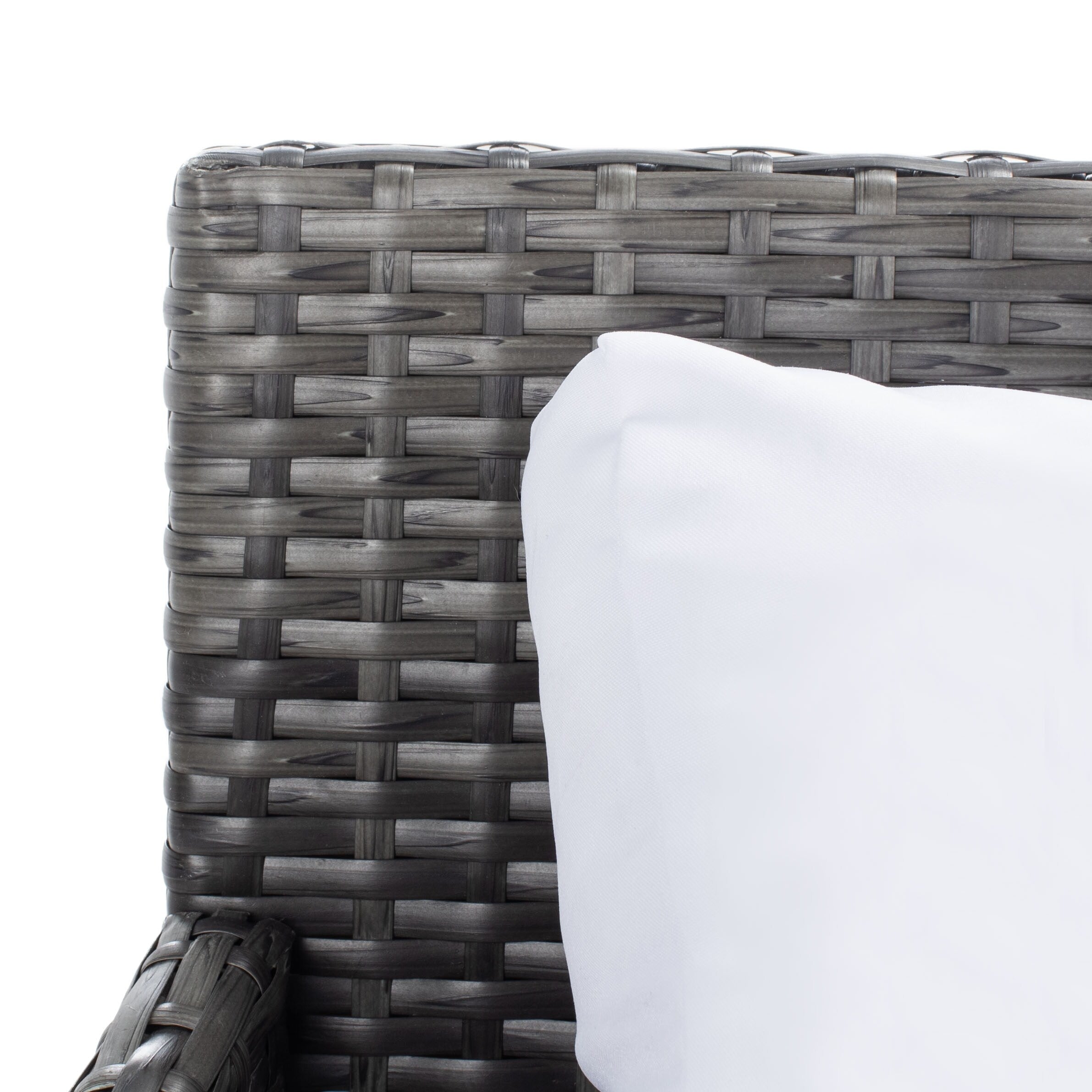 Lit de repos d'extérieur SAFAVIEH Taniyah en osier avec oreiller et coussins - 53 L x 28 P x 62 H