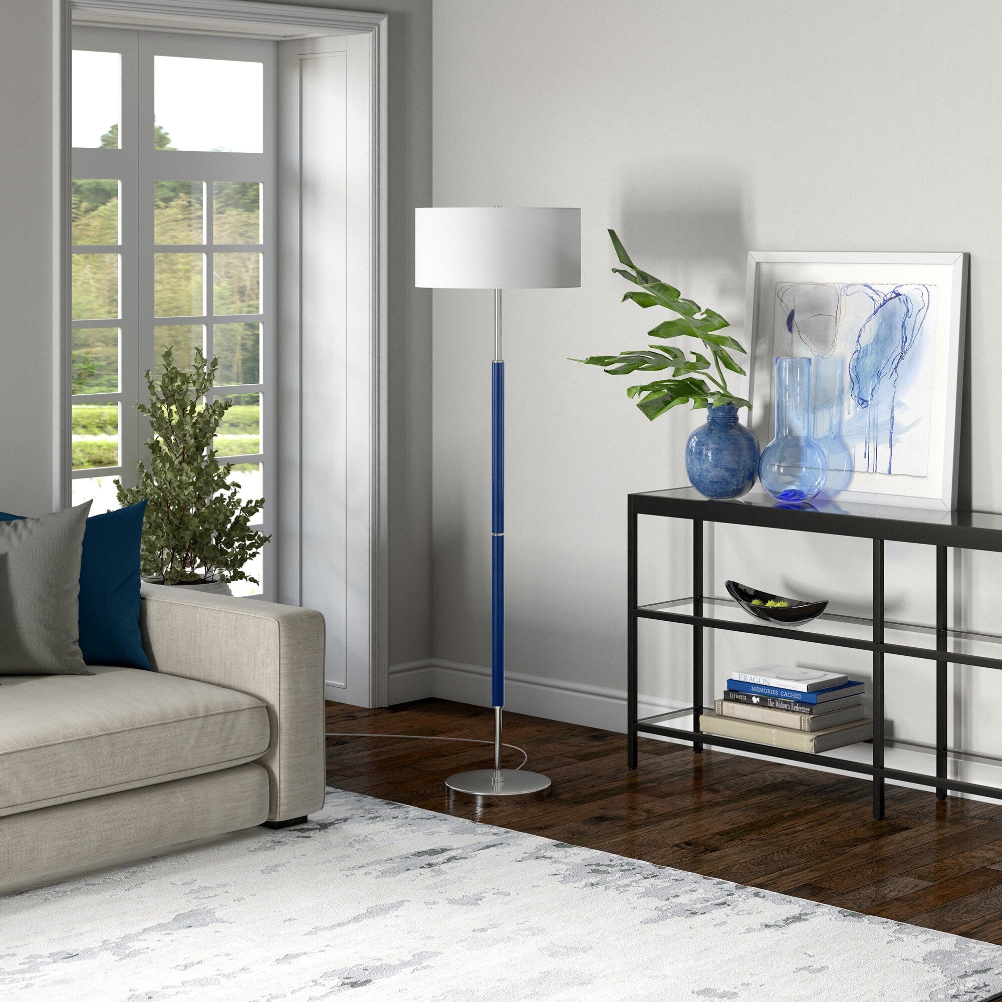 Simone 2-Light Floor Lamp with Fabric Shade