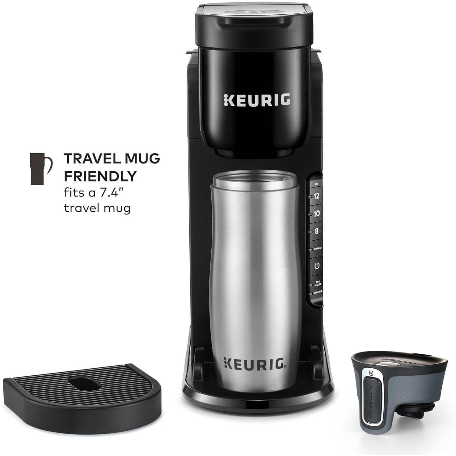 Cafetière K-Cup à dose unique, 3 tailles d'infusion, infusion forte, réservoir de 1,27 l, noir