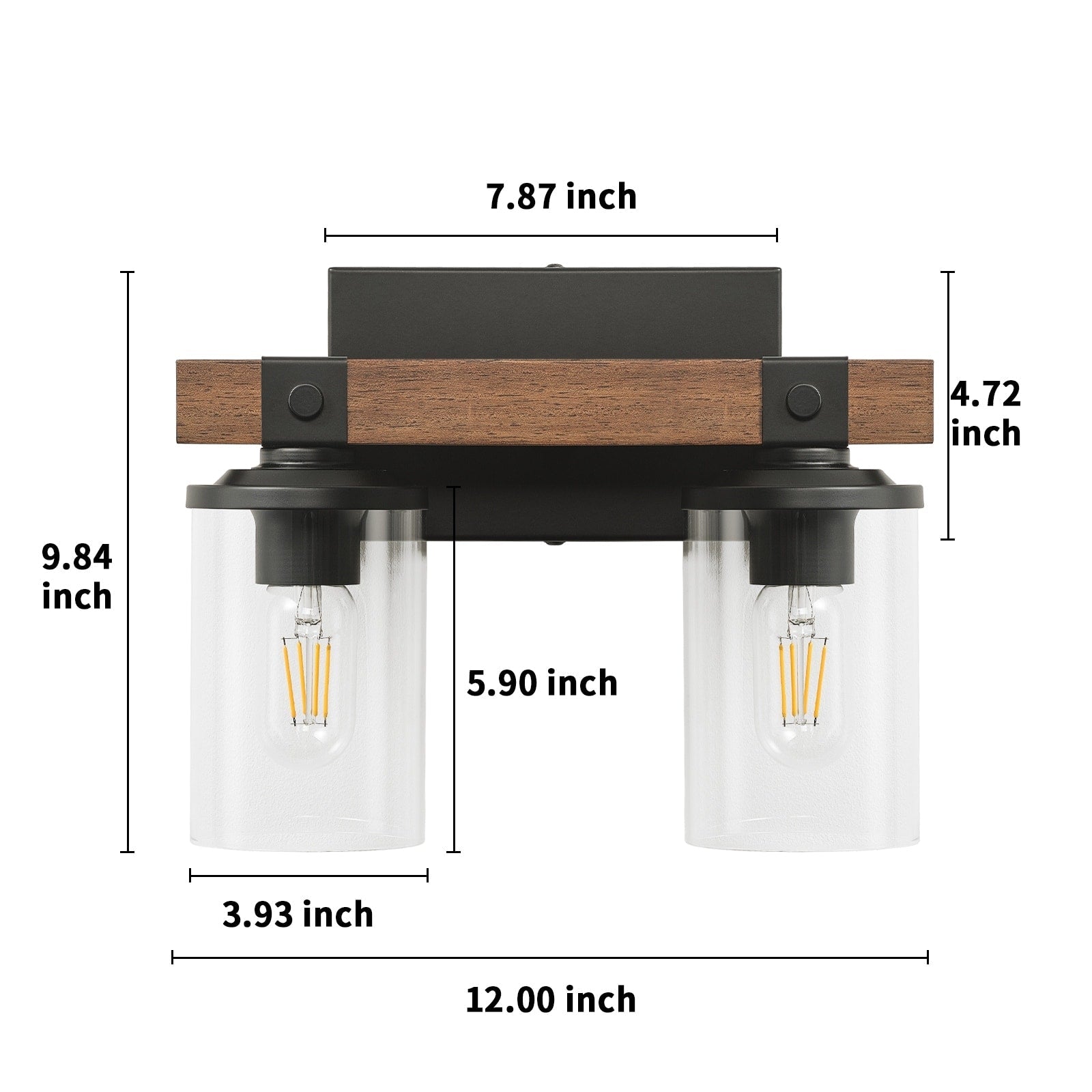 Starsky 2/3/4-Light Modern Farmhouse Dimmable Bathroom Glass Vanity Light with Clear Cylinder Shade