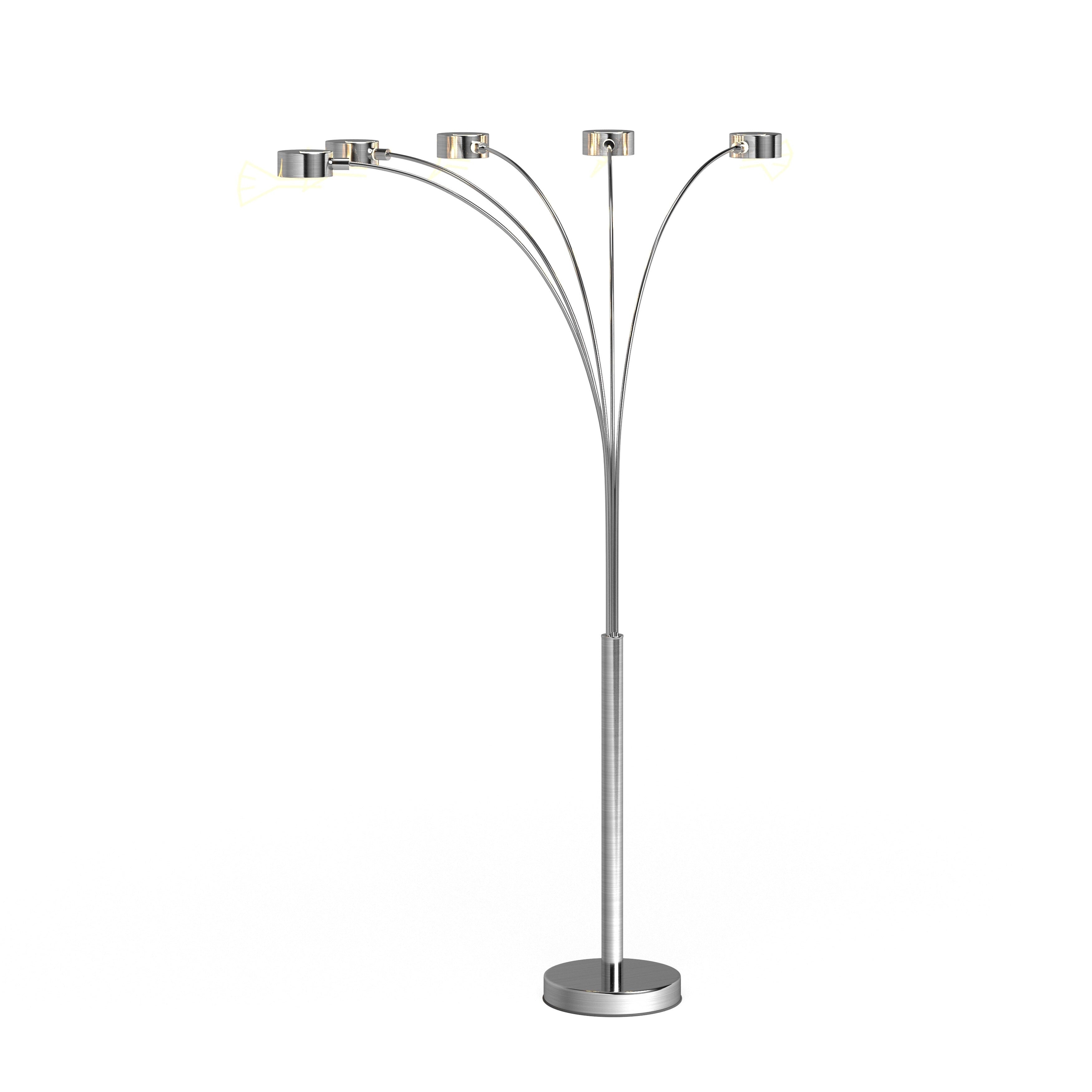 Lampadaire arqué en acier brossé Charlie de Strick & Bolton à 5 lumières