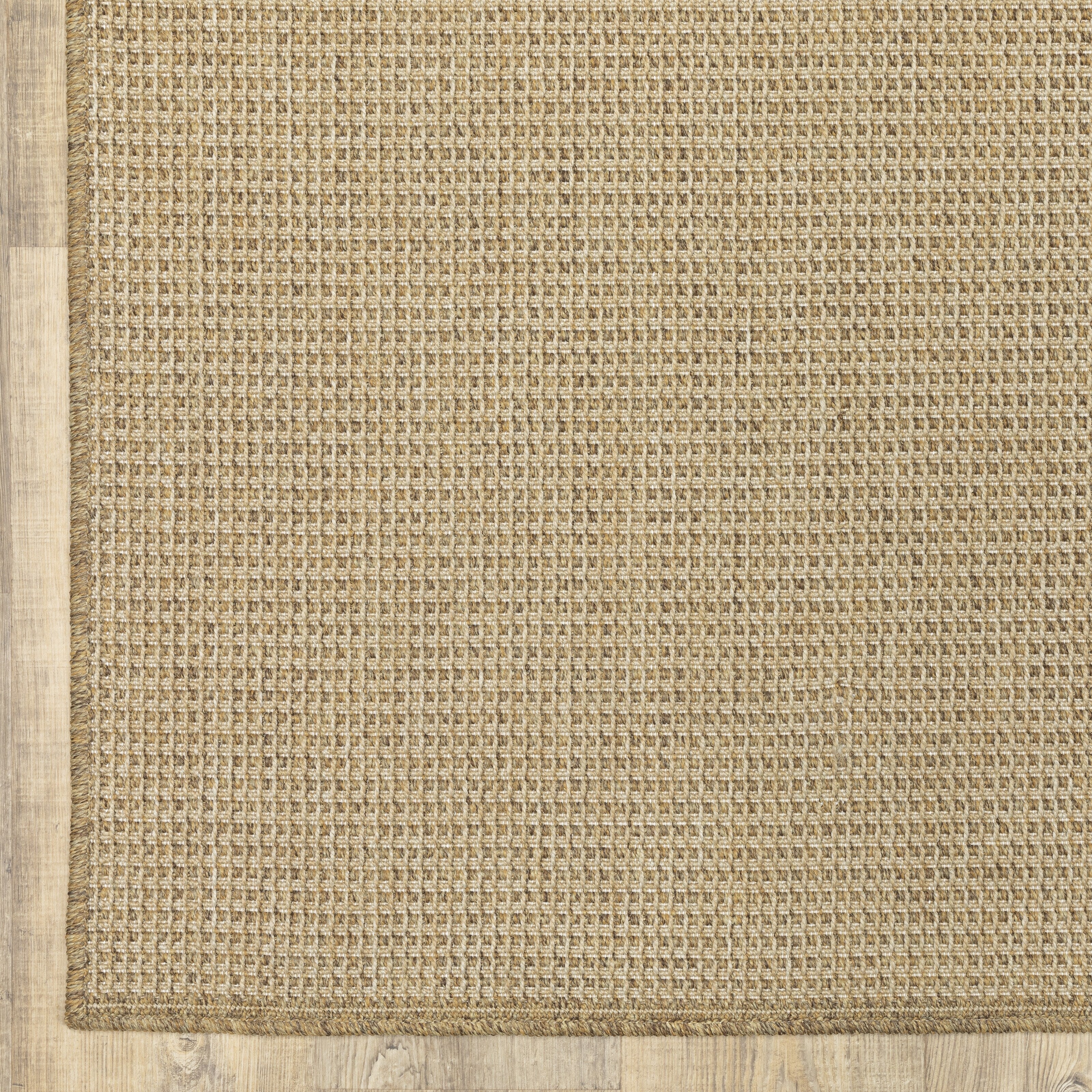 Style Haven Veranda Light Brown Solid Textured Indoor-Outdoor Area Rug