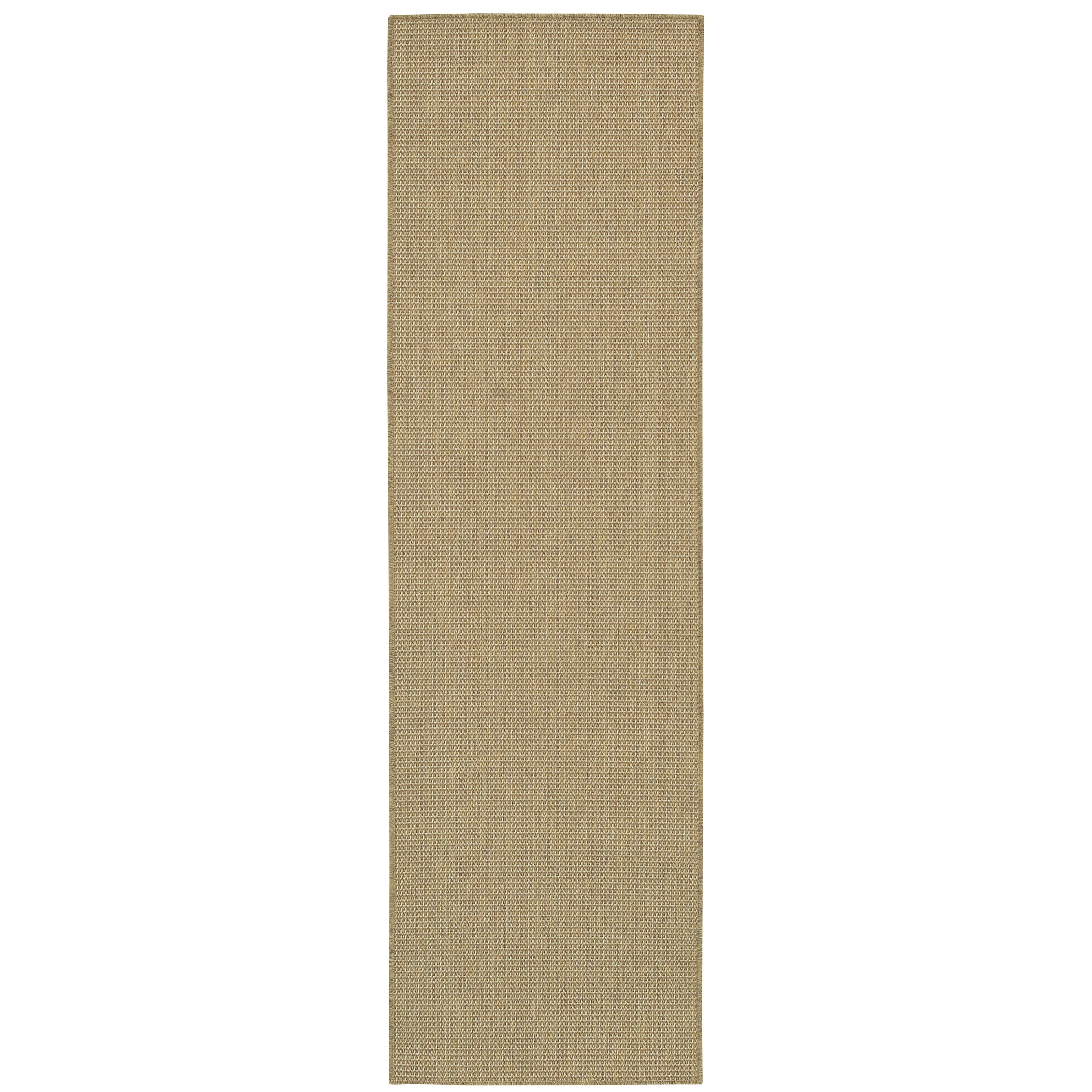 Style Haven Veranda Light Brown Solid Textured Indoor-Outdoor Area Rug