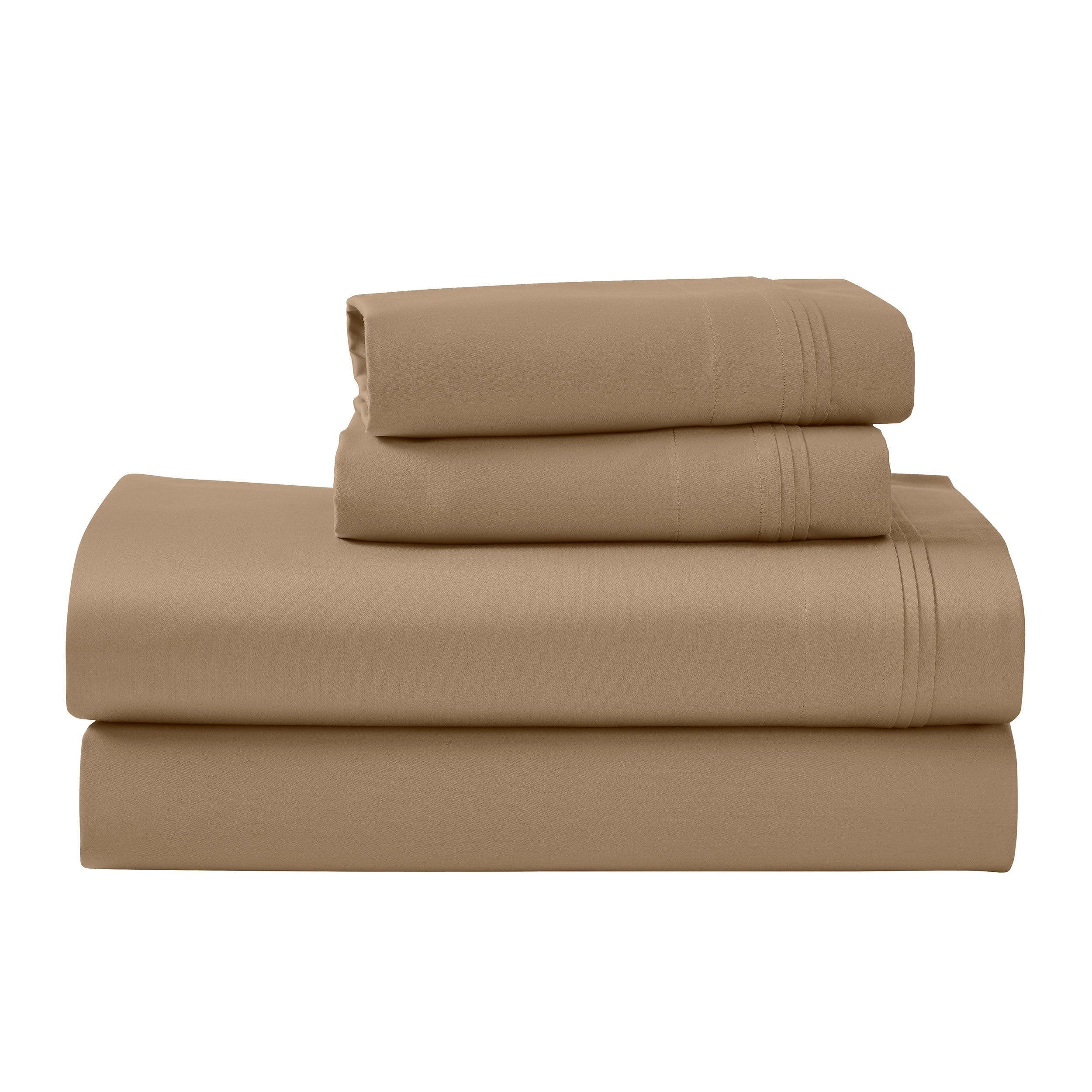 Parure de draps en coton égyptien de qualité supérieure 1000 fils au pouce carré, à poches profondes et à motif uni