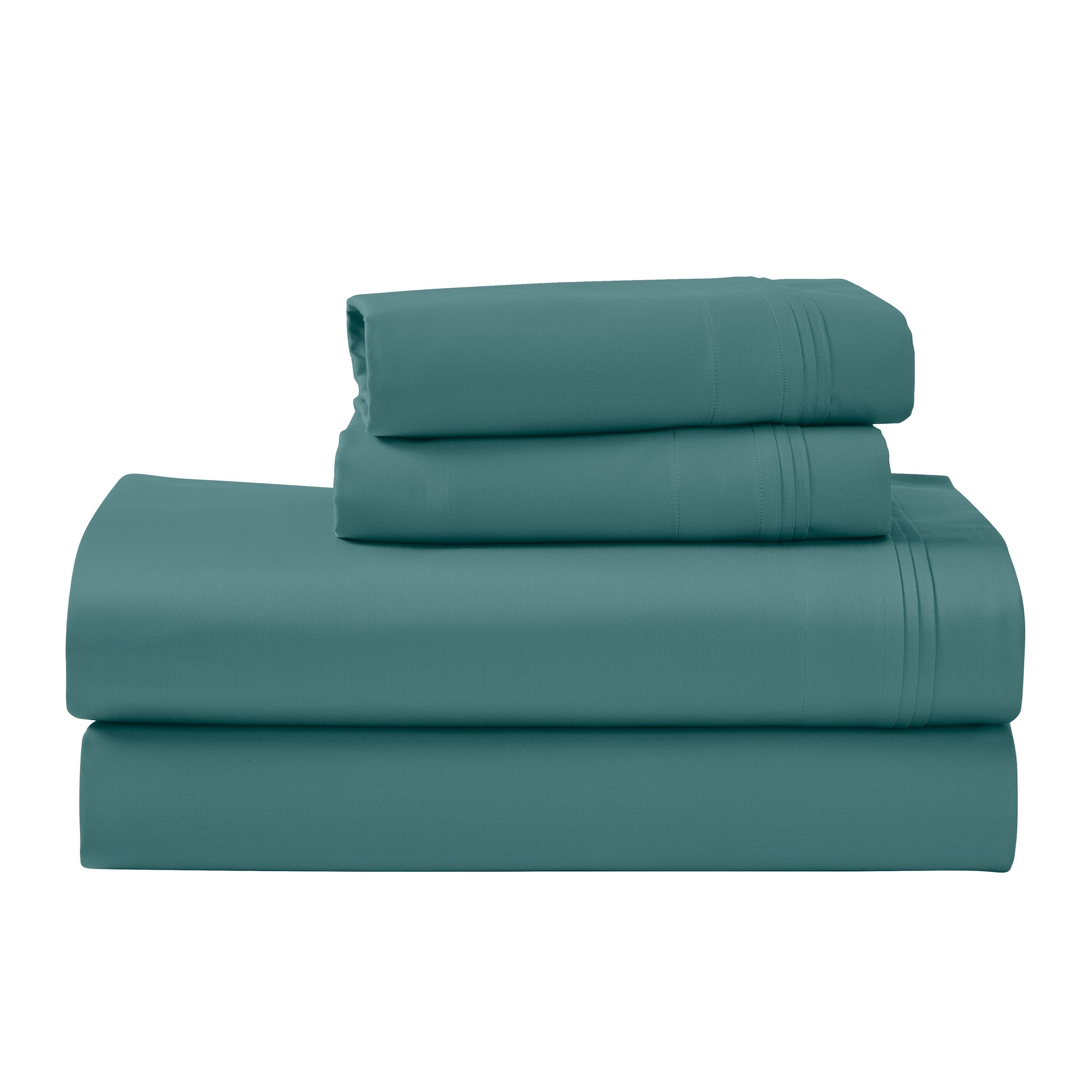 Parure de draps en coton égyptien de qualité supérieure 1000 fils au pouce carré, à poches profondes et à motif uni