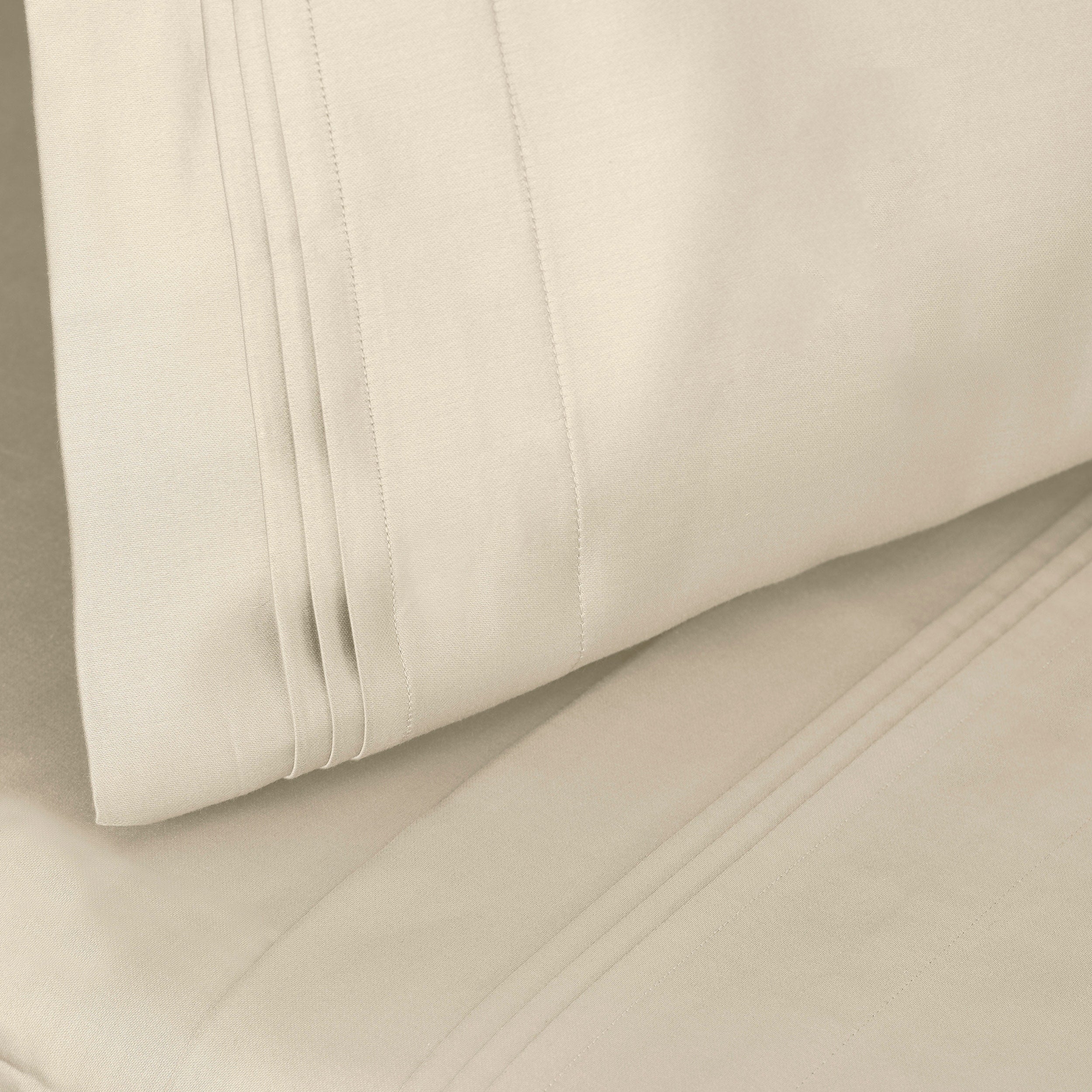 Parure de draps en coton égyptien de qualité supérieure 1000 fils au pouce carré, à poches profondes et à motif uni