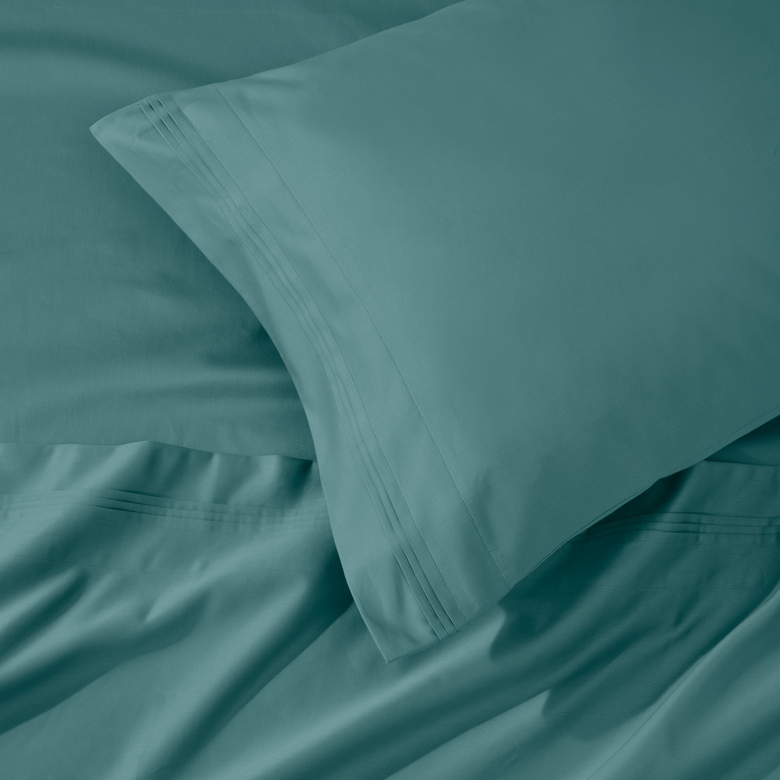 Parure de draps en coton égyptien de qualité supérieure 1000 fils au pouce carré, à poches profondes et à motif uni