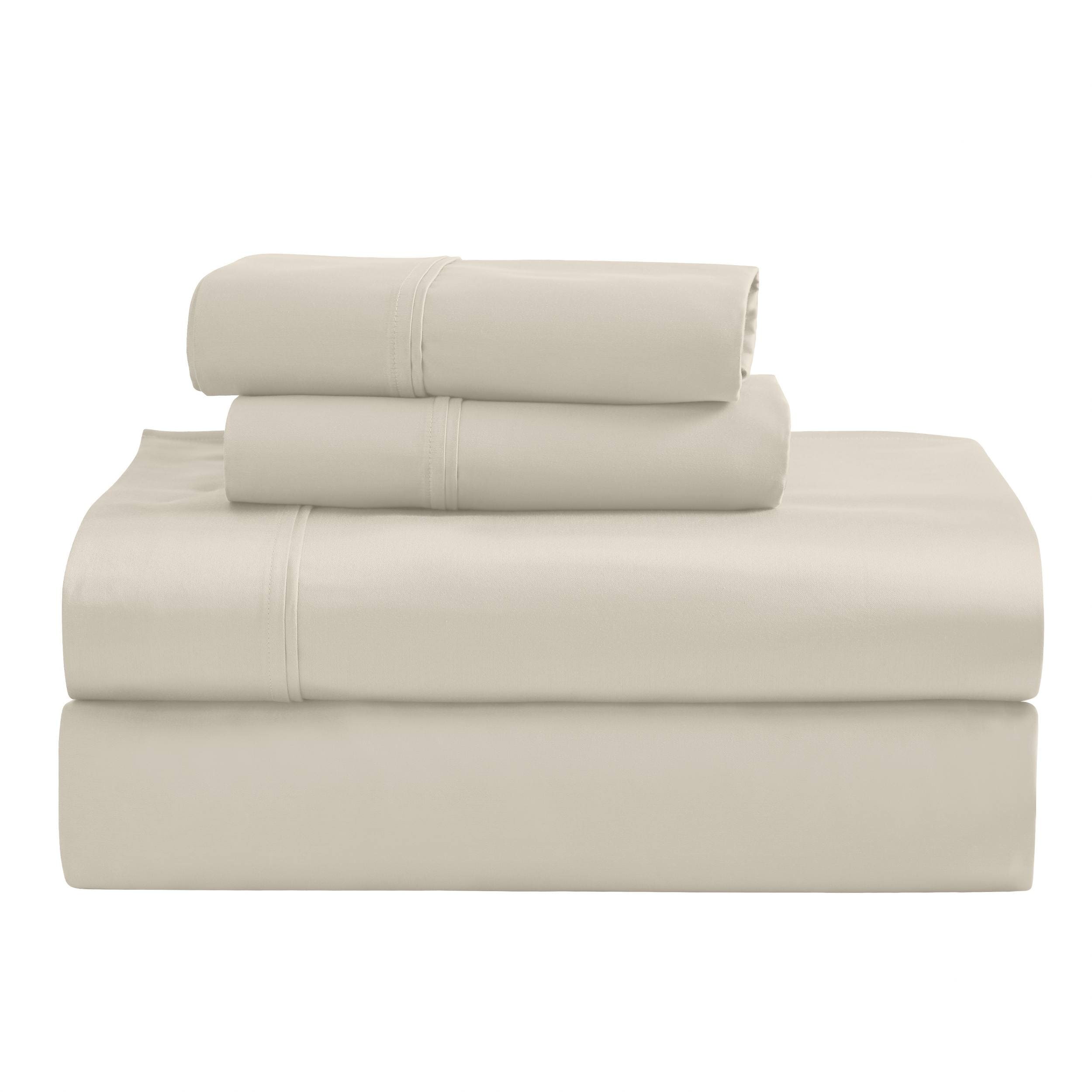 Parure de draps unie écologique en coton égyptien de qualité supérieure 1 200 fils