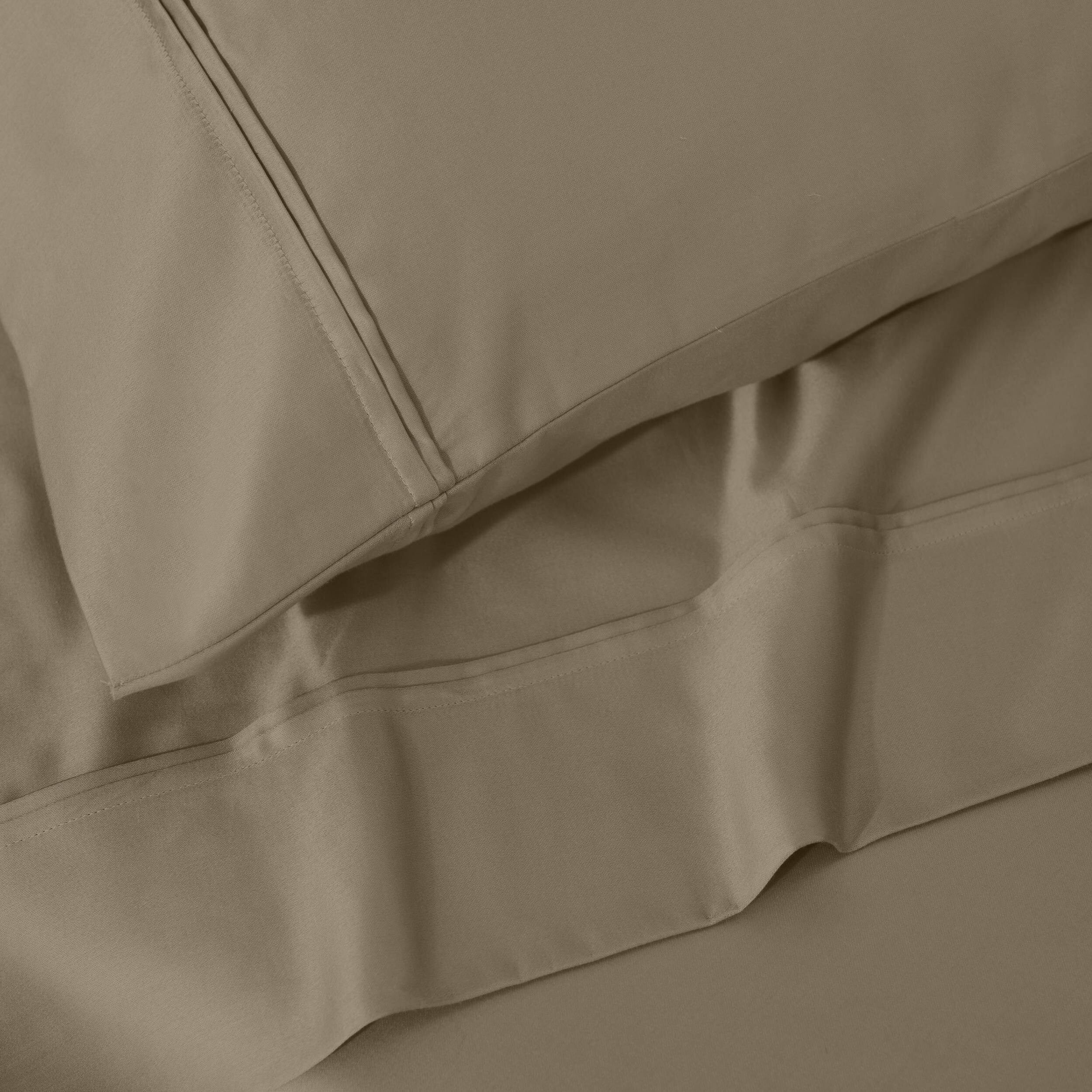Parure de draps unie écologique en coton égyptien de qualité supérieure 1 200 fils