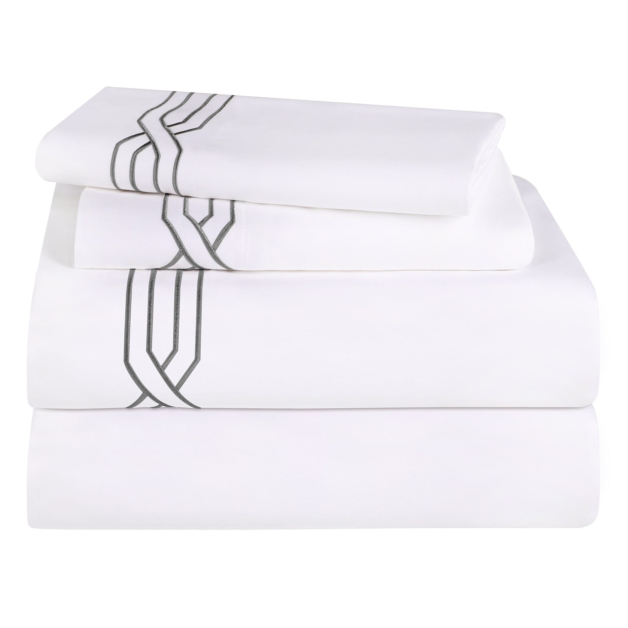 Parure de draps unie écologique en coton égyptien de qualité supérieure 1 200 fils
