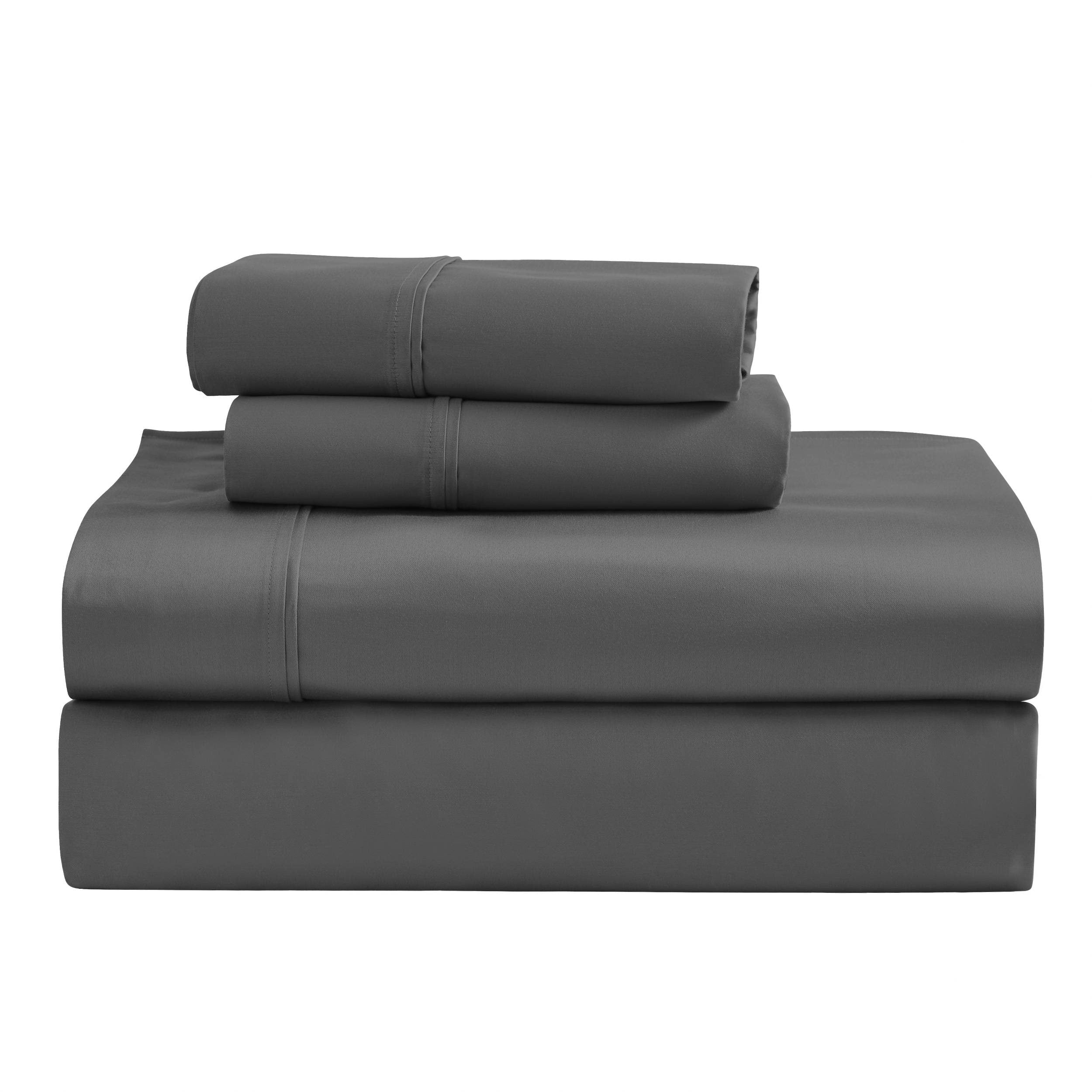 Parure de draps unie écologique en coton égyptien de qualité supérieure 1 200 fils