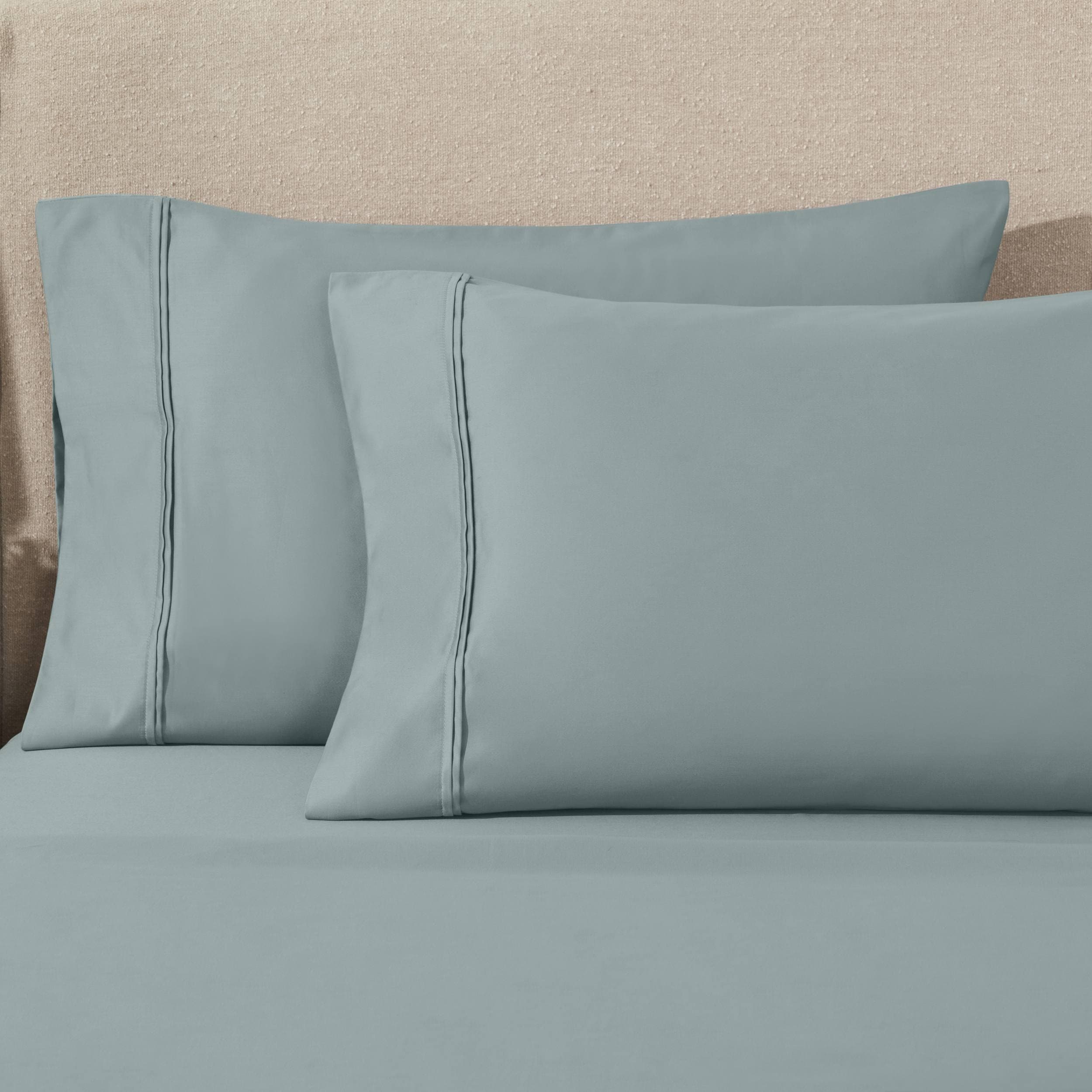 Parure de draps unie écologique en coton égyptien de qualité supérieure 1 200 fils