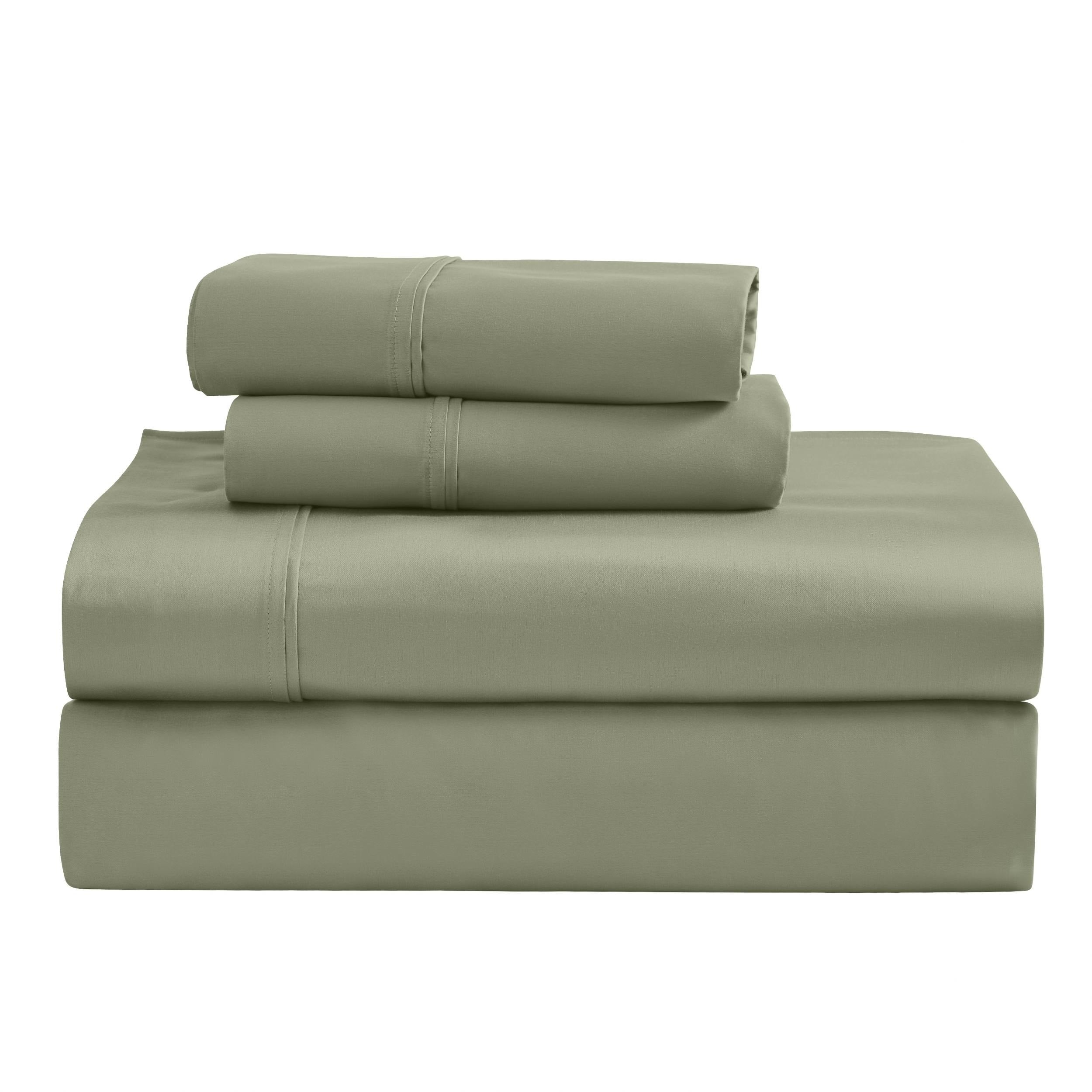 Parure de draps unie écologique en coton égyptien de qualité supérieure 1 200 fils