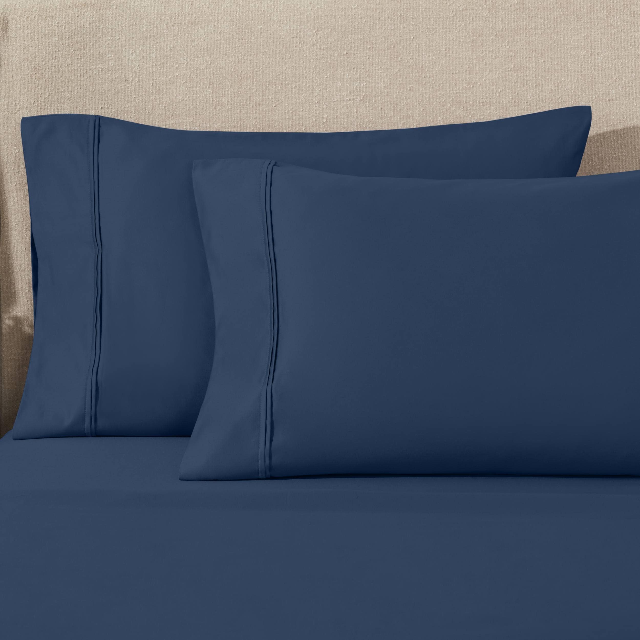 Parure de draps unie écologique en coton égyptien de qualité supérieure 1 200 fils