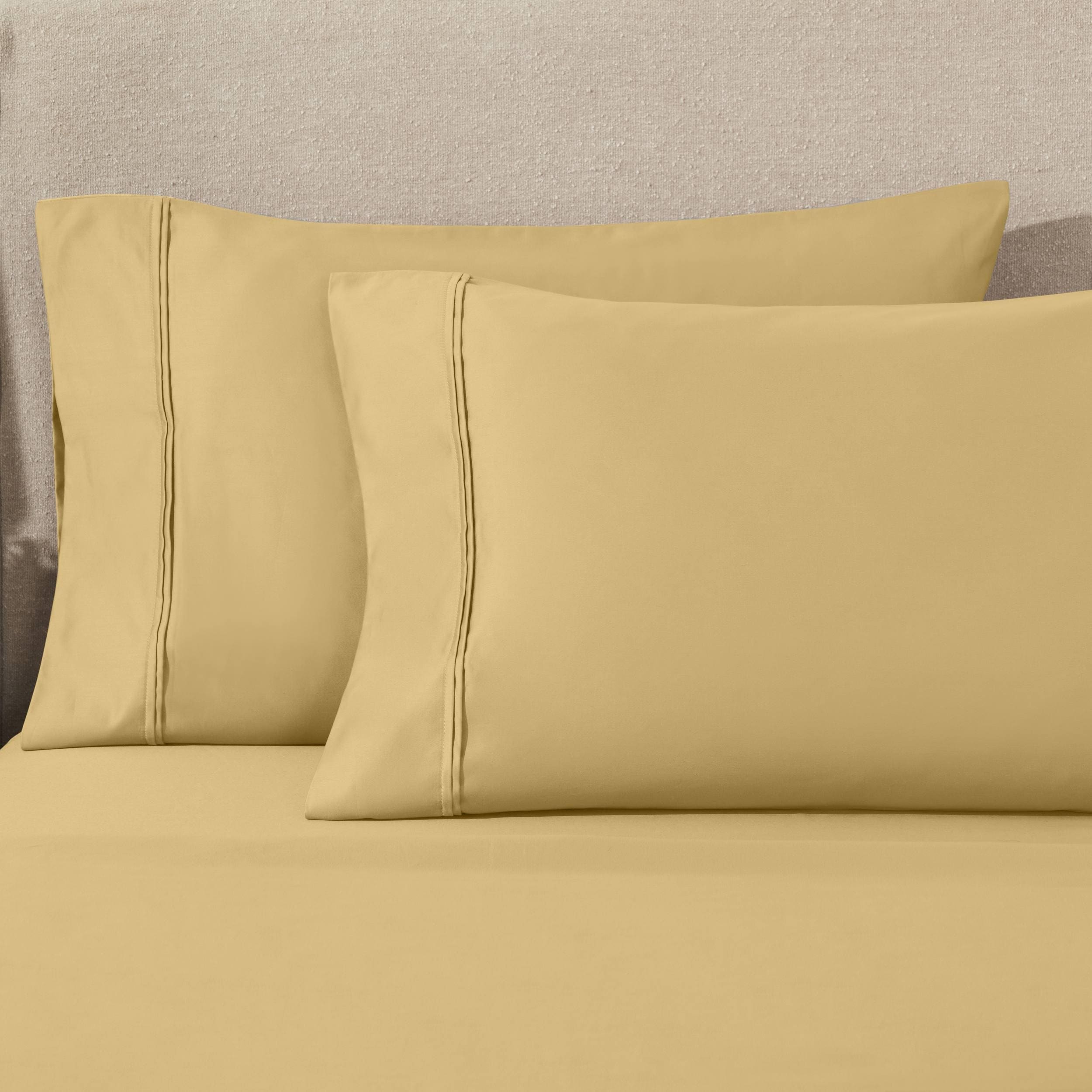 Parure de draps unie écologique en coton égyptien de qualité supérieure 1 200 fils