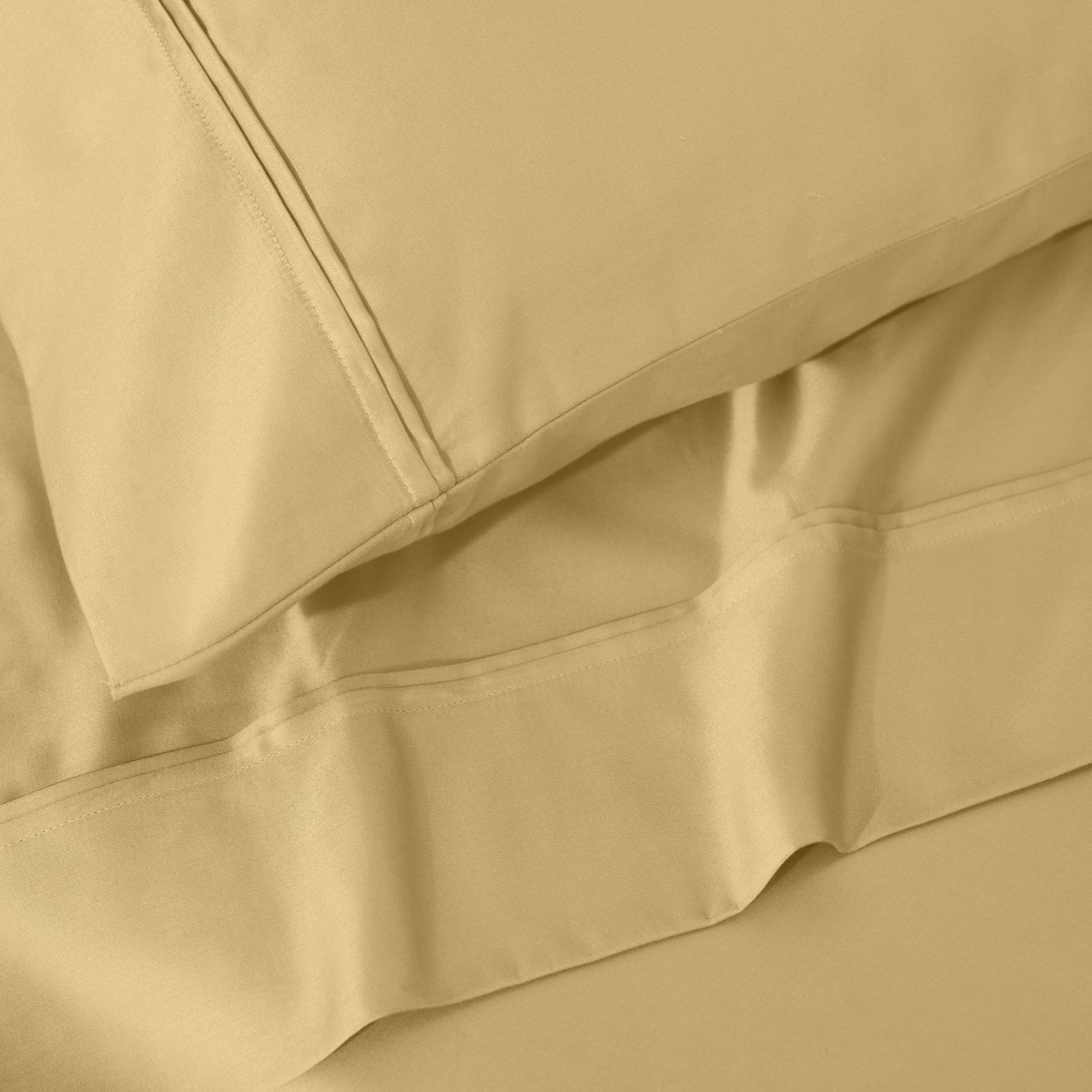 Parure de draps unie écologique en coton égyptien de qualité supérieure 1 200 fils