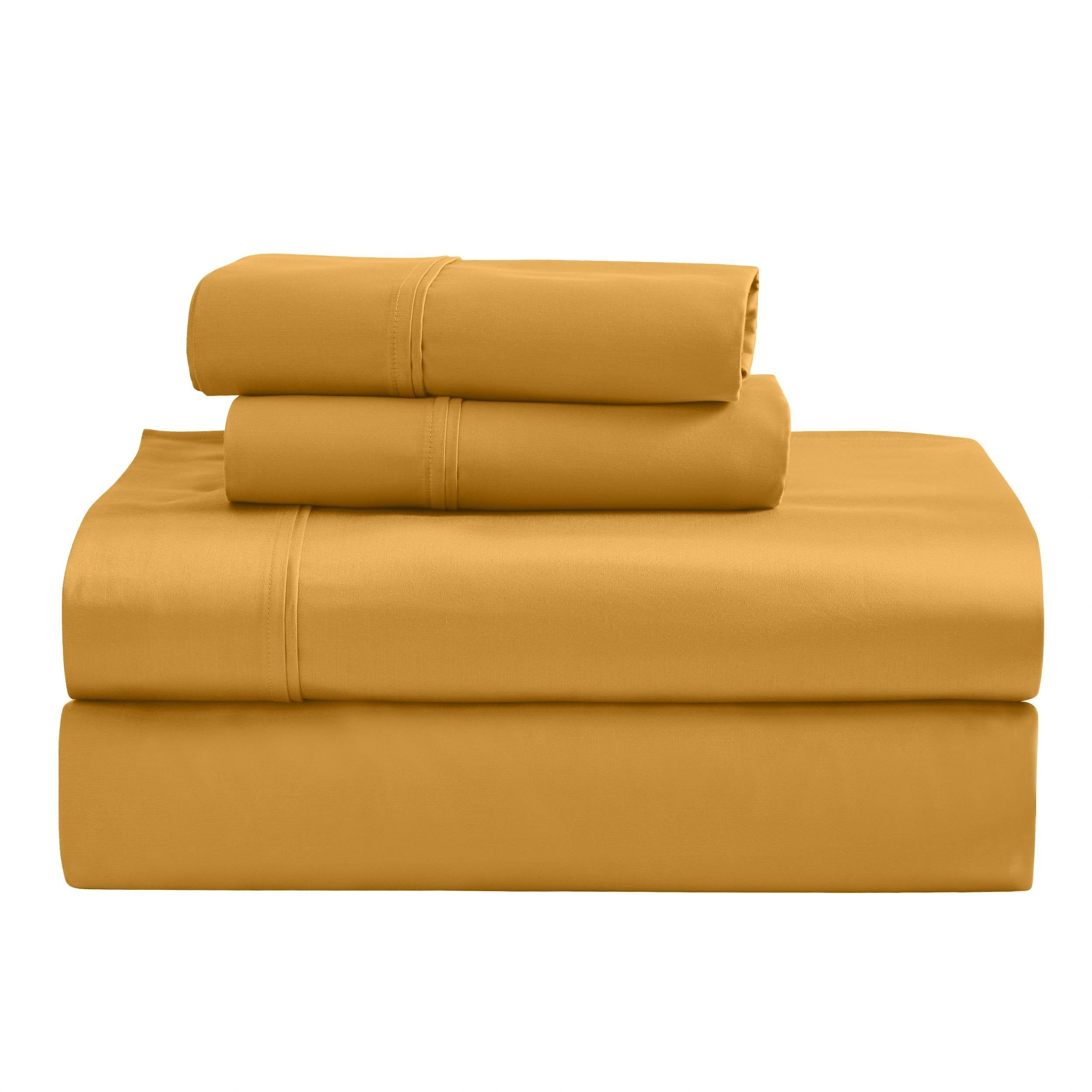 Parure de draps unie écologique en coton égyptien de qualité supérieure 1 200 fils