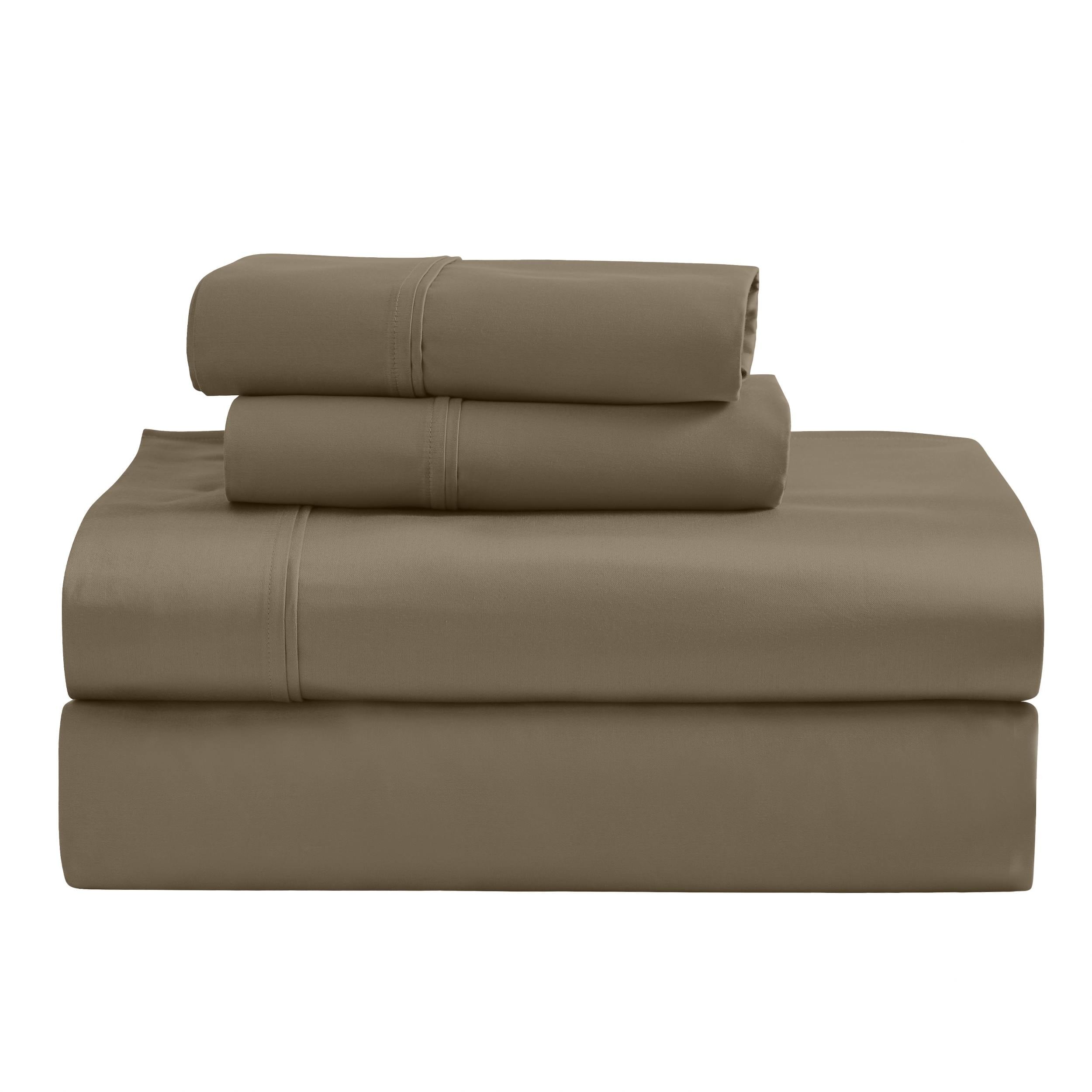 Parure de draps unie écologique en coton égyptien de qualité supérieure 1 200 fils