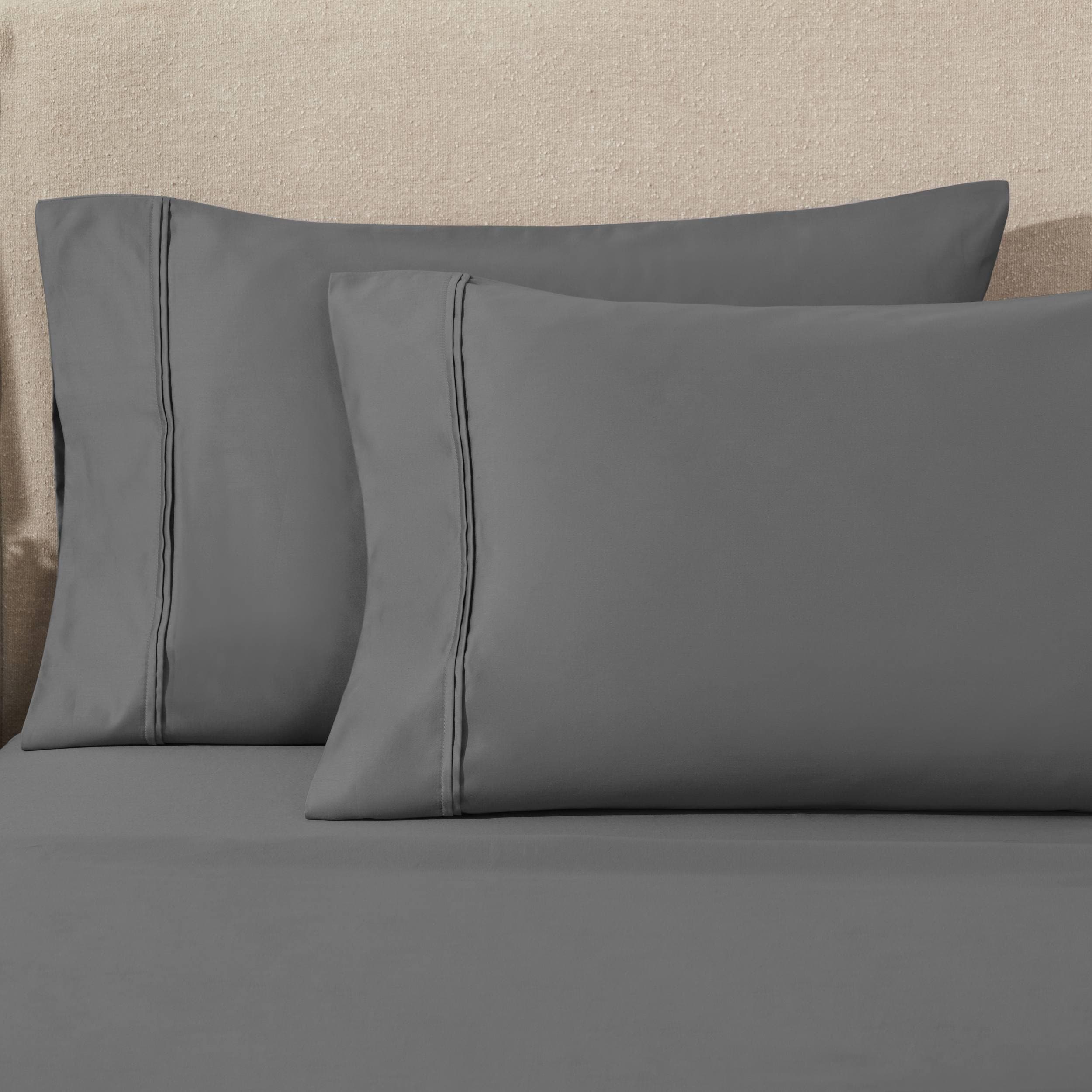 Parure de draps unie écologique en coton égyptien de qualité supérieure 1 200 fils