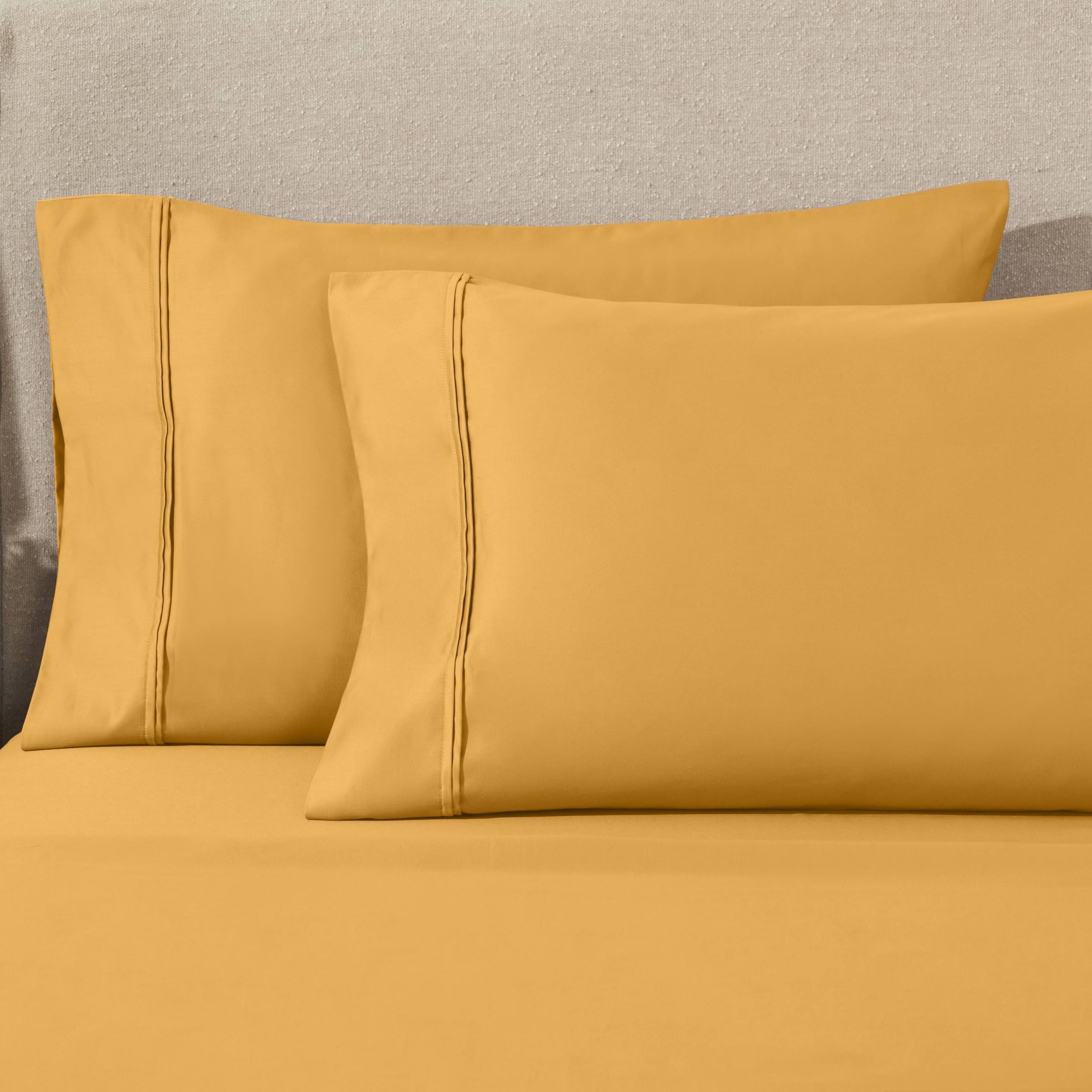 Parure de draps unie écologique en coton égyptien de qualité supérieure 1 200 fils