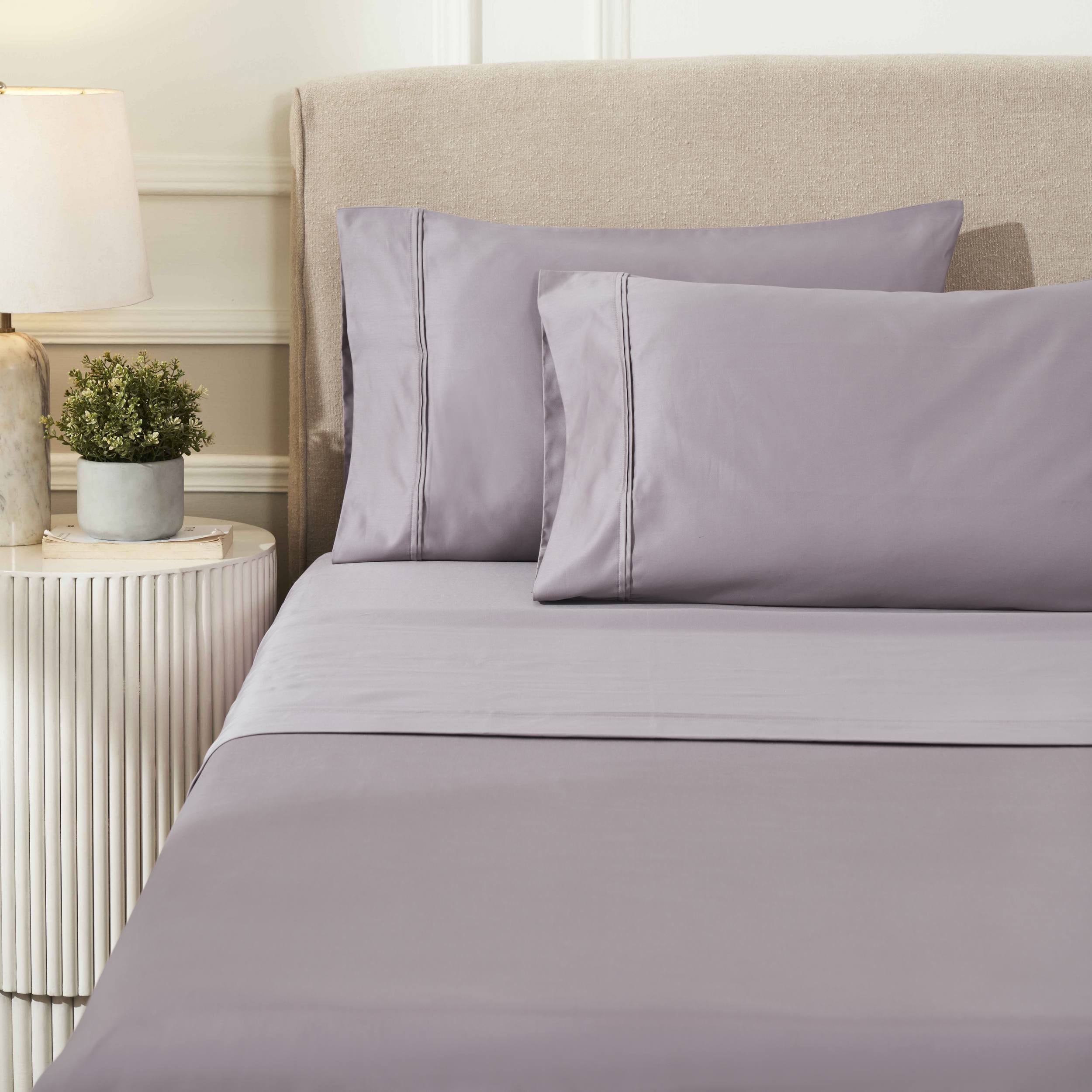 Parure de draps unie écologique en coton égyptien de qualité supérieure 1 200 fils