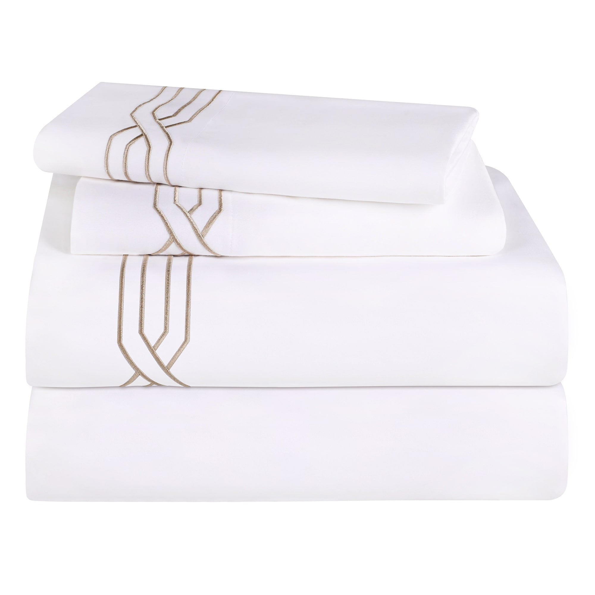 Parure de draps unie écologique en coton égyptien de qualité supérieure 1 200 fils