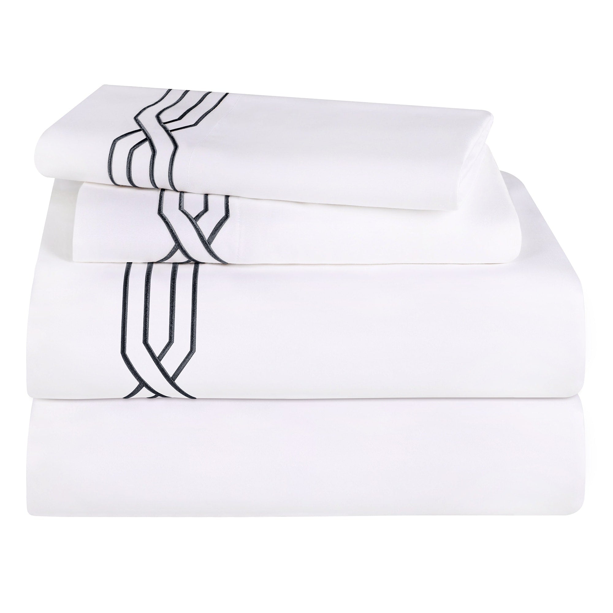 Parure de draps unie écologique en coton égyptien de qualité supérieure 1 200 fils