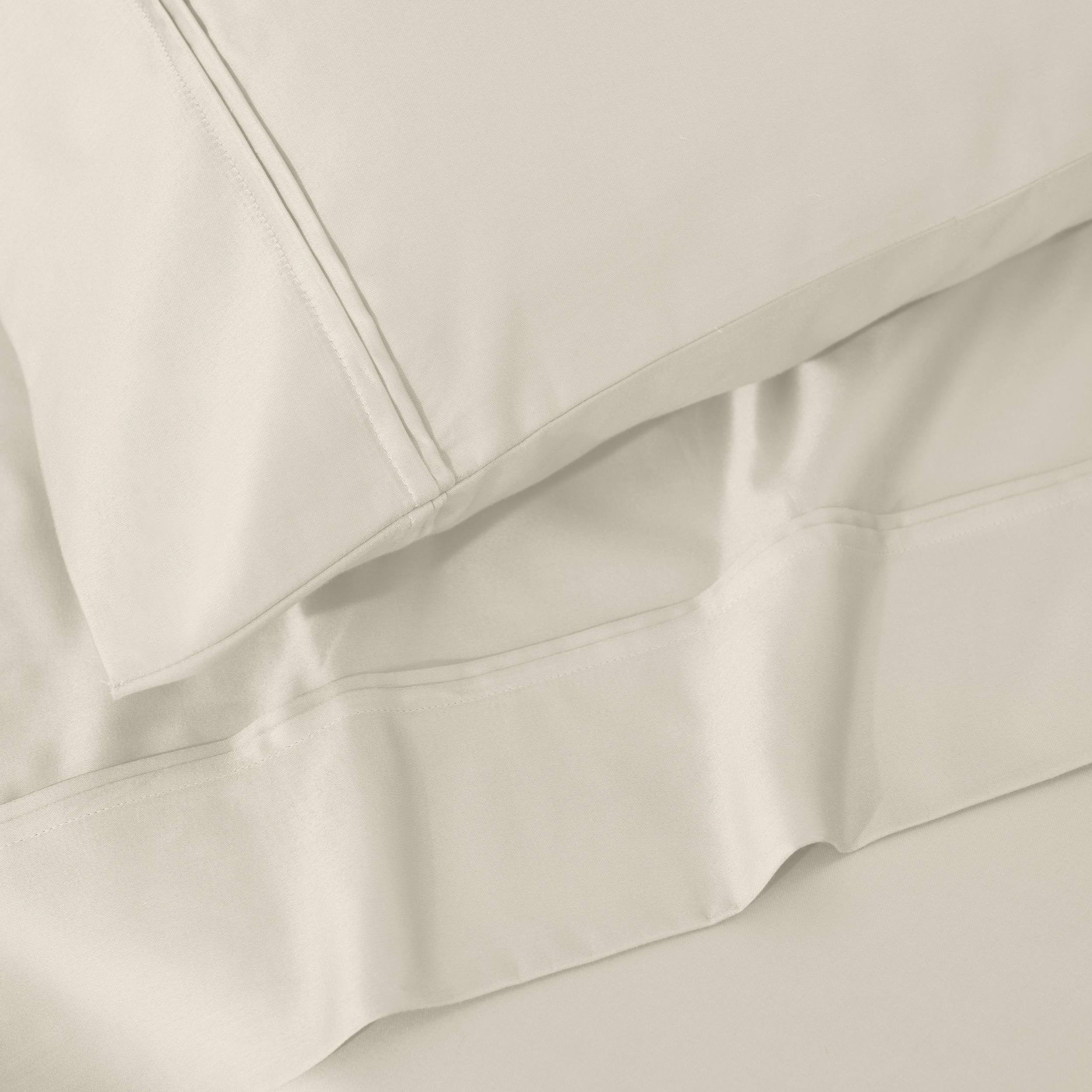 Parure de draps unie écologique en coton égyptien de qualité supérieure 1 200 fils