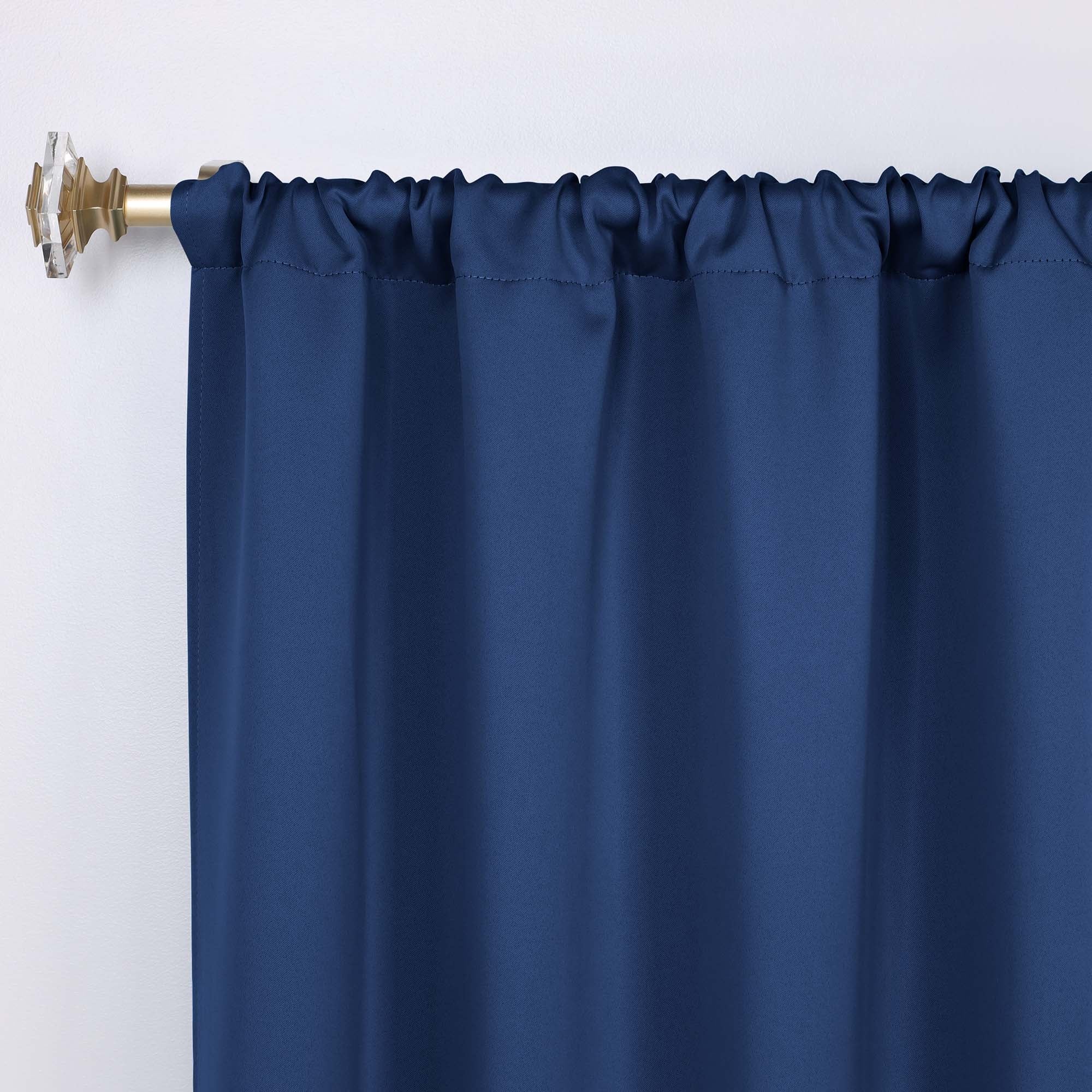 Superior Modern Solid Washable Room Darkening Blackout Curtains, Set of 2 Panels