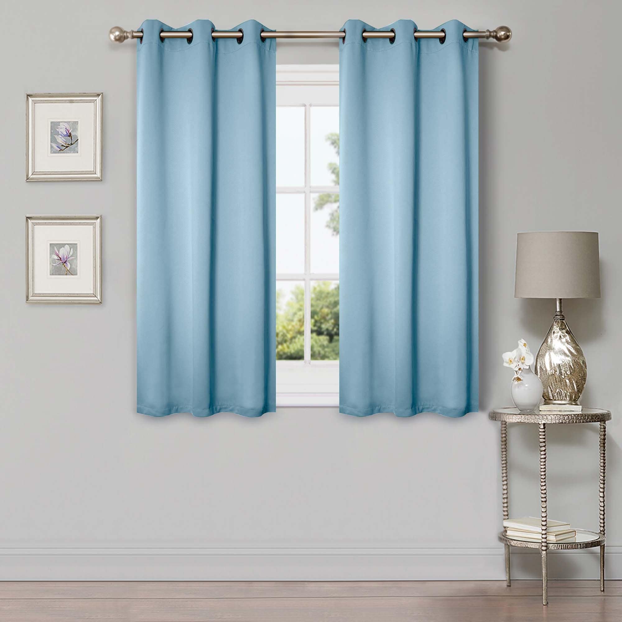 Superior Modern Solid Washable Room Darkening Blackout Curtains, Set of 2 Panels