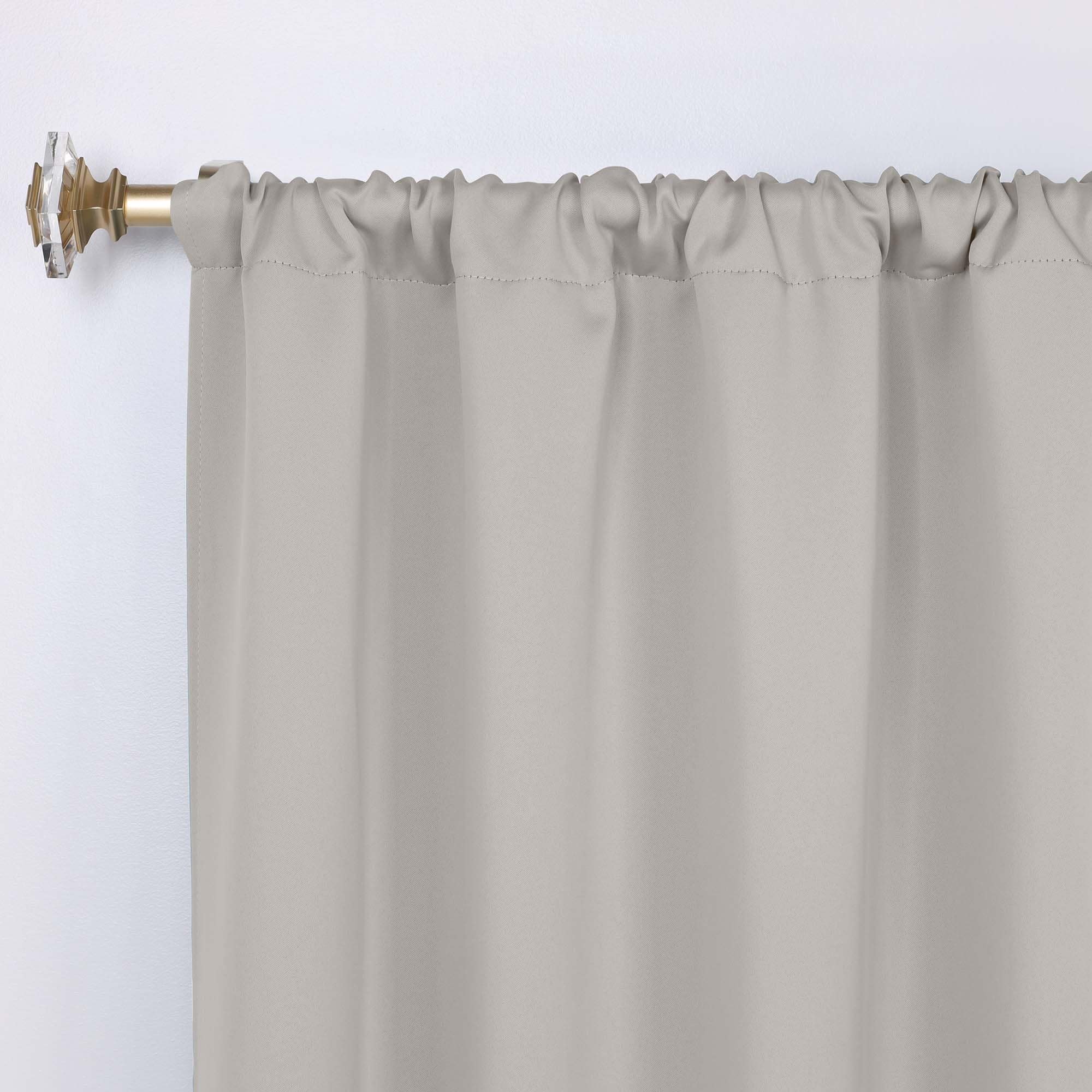 Superior Modern Solid Washable Room Darkening Blackout Curtains, Set of 2 Panels