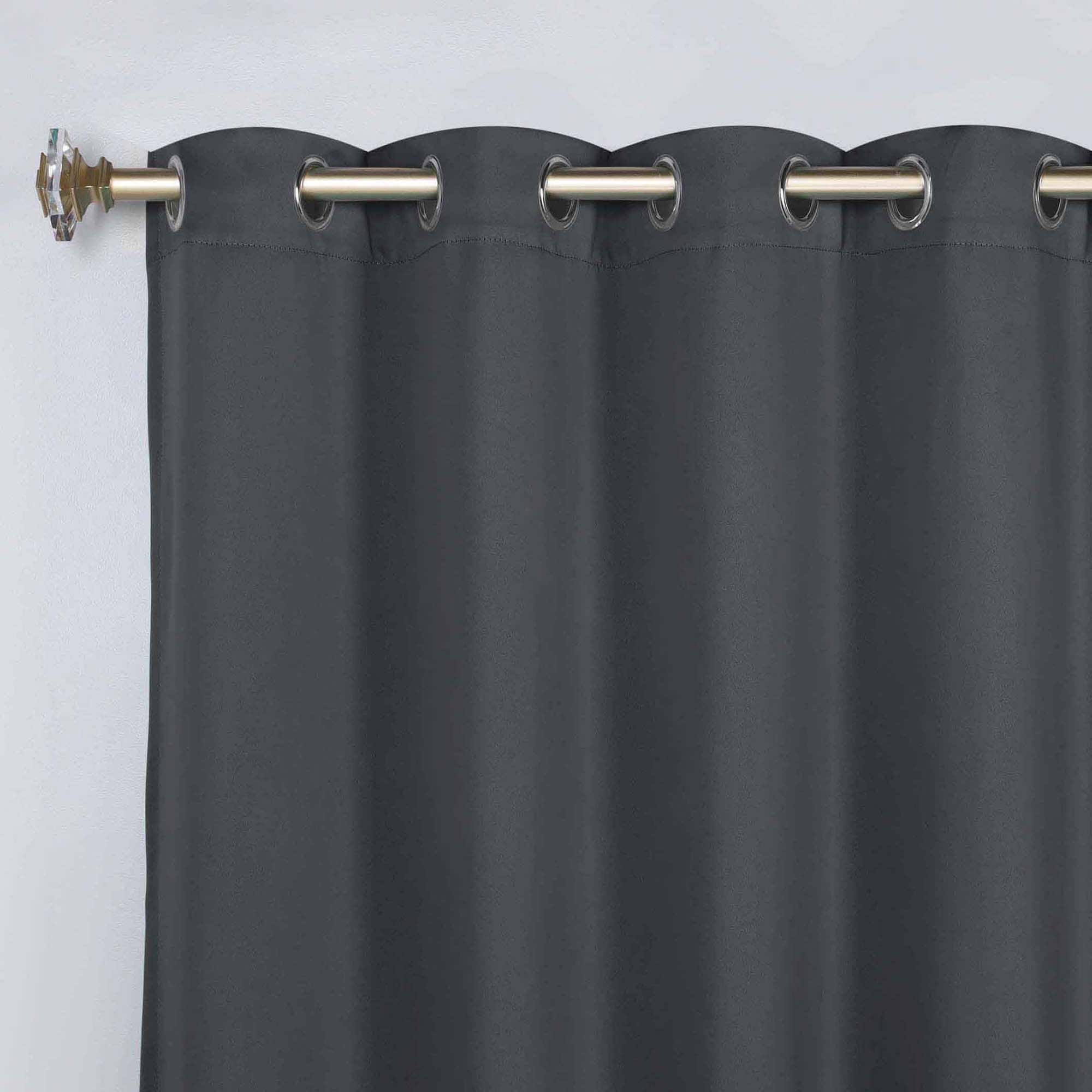 Superior Modern Solid Washable Room Darkening Blackout Curtains, Set of 2 Panels