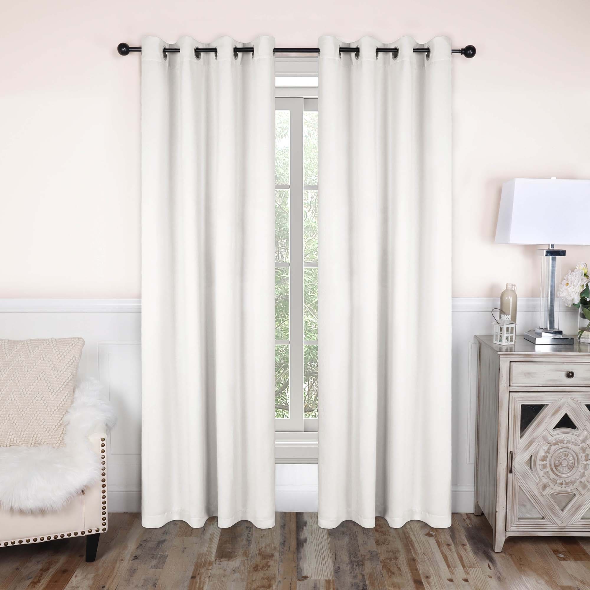 Superior Modern Solid Washable Room Darkening Blackout Curtains, Set of 2 Panels