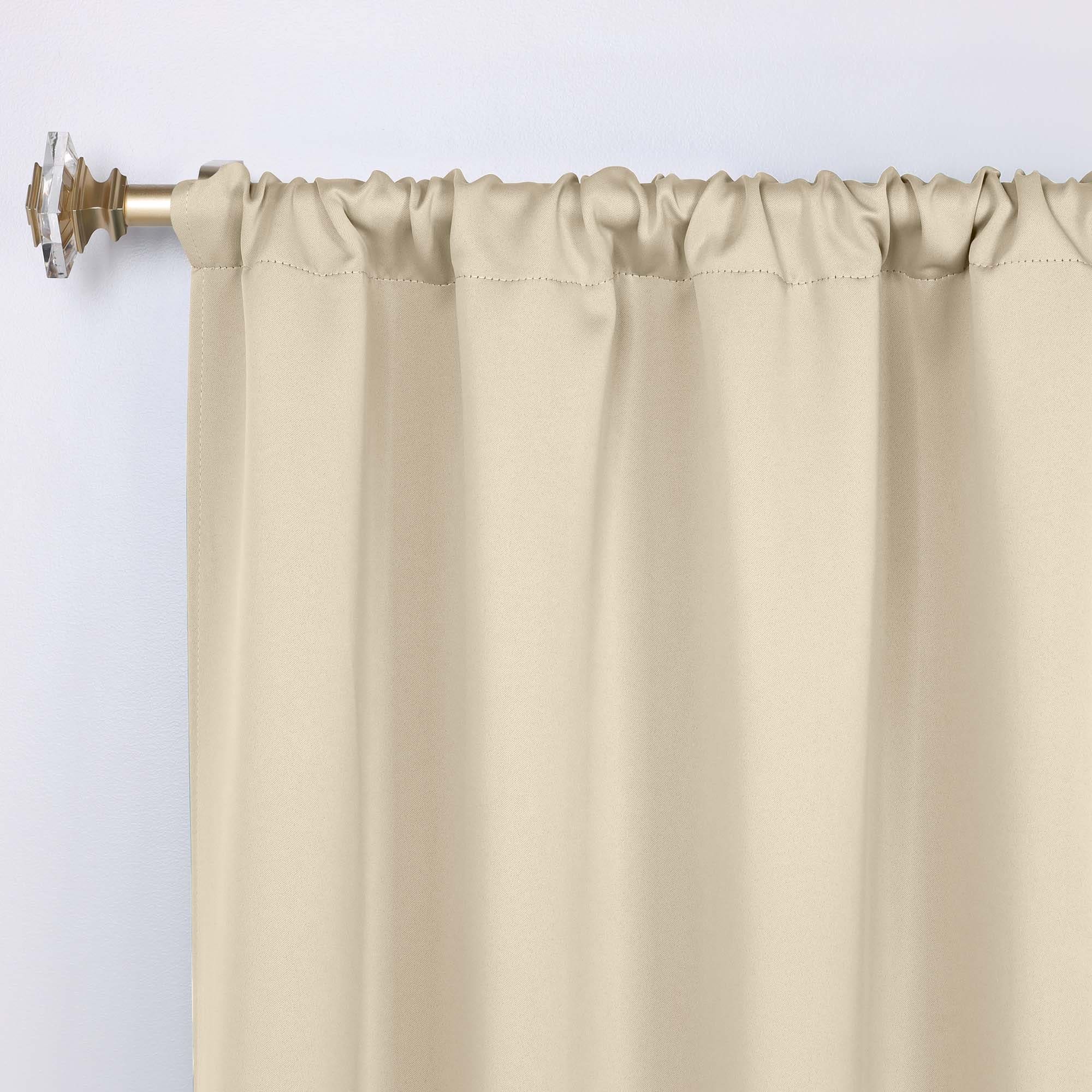 Superior Modern Solid Washable Room Darkening Blackout Curtains, Set of 2 Panels