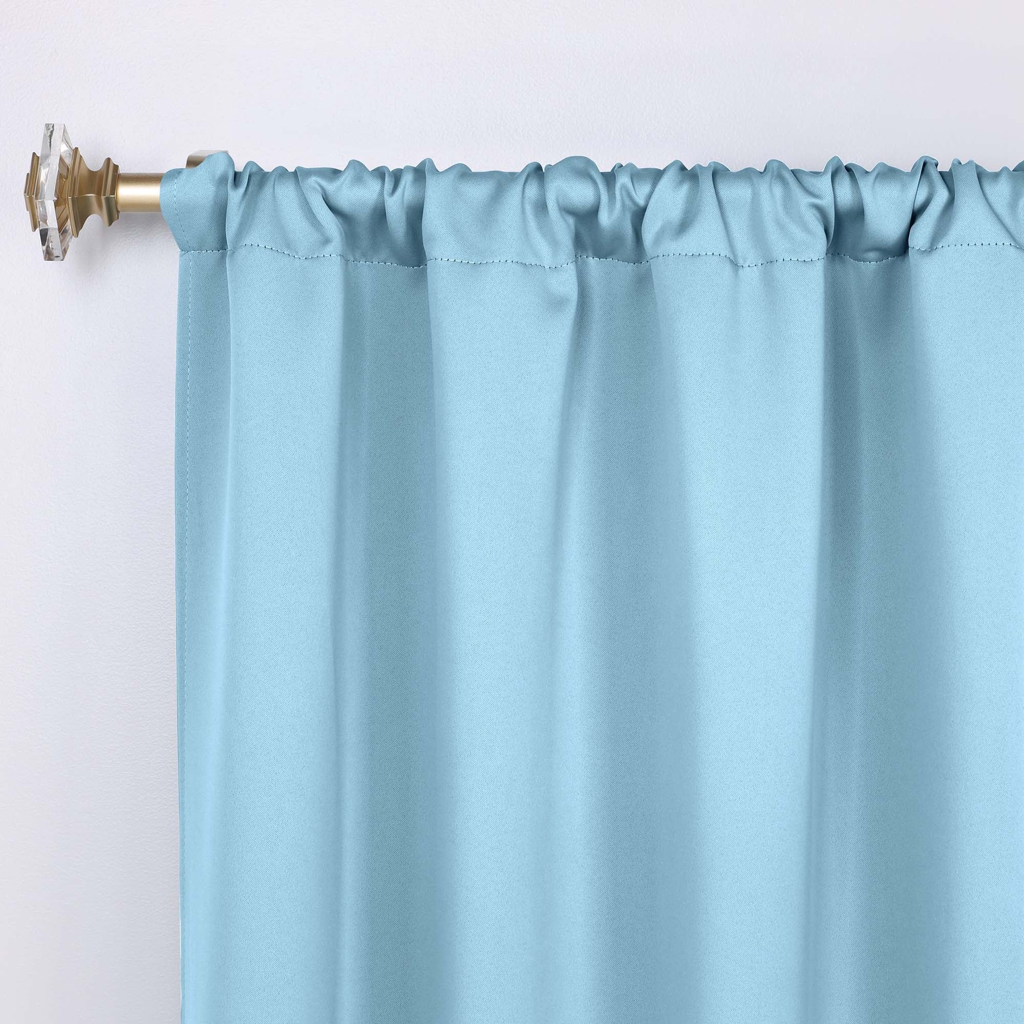 Superior Modern Solid Washable Room Darkening Blackout Curtains, Set of 2 Panels