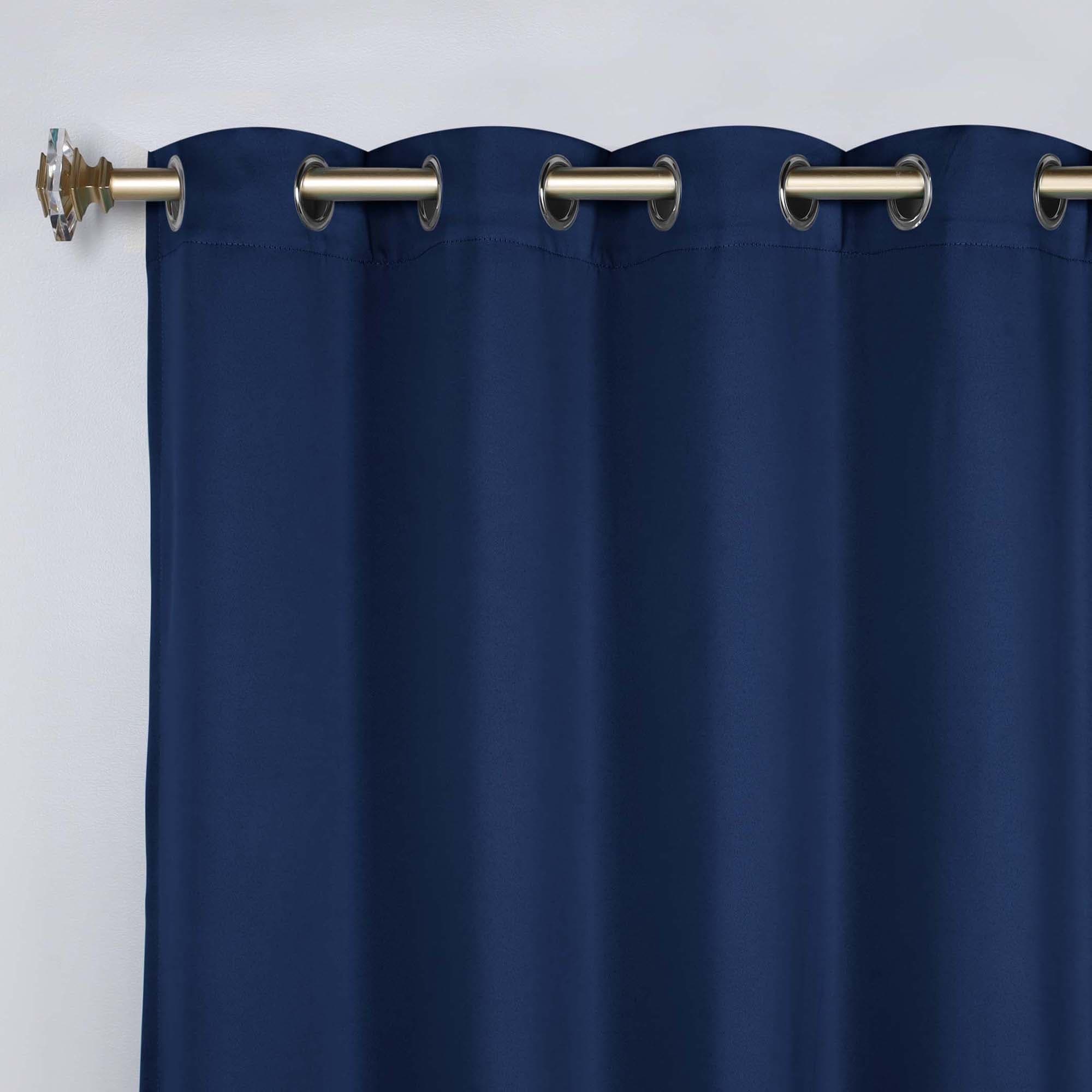 Superior Modern Solid Washable Room Darkening Blackout Curtains, Set of 2 Panels