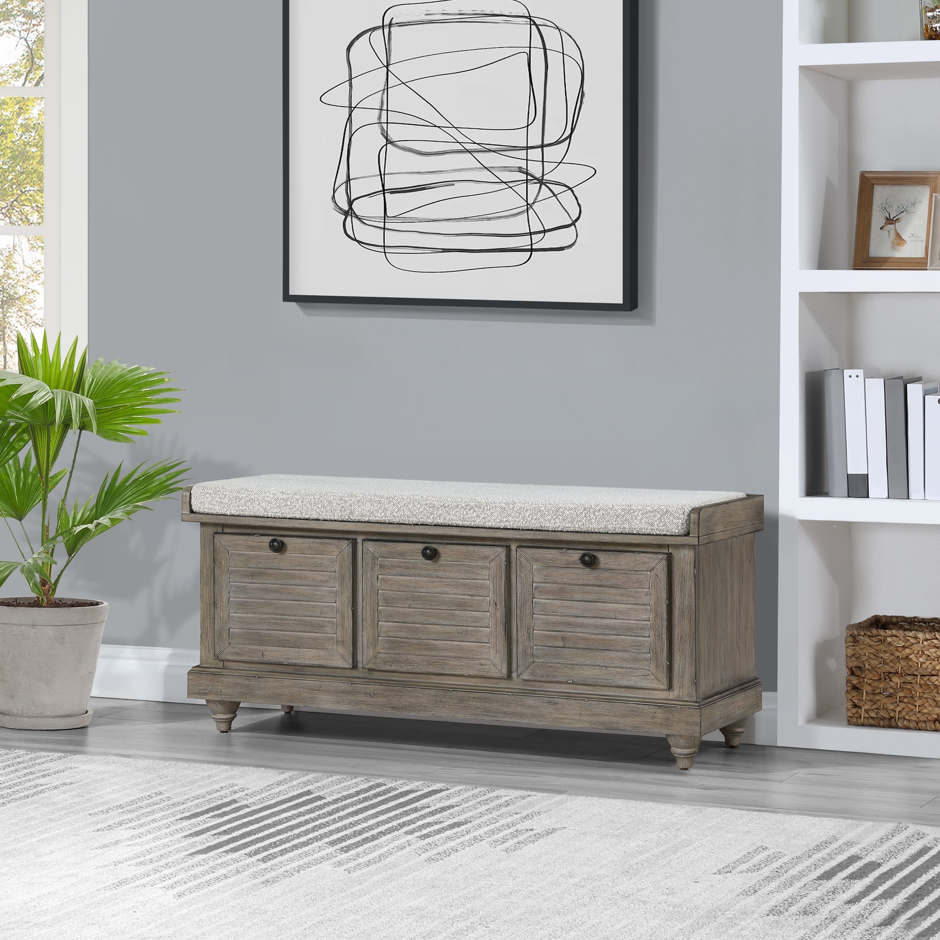 Le banc de rangement Arbakka de Gray Barn