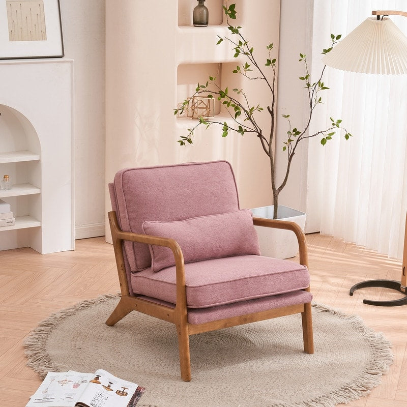 Chaise d'appoint rembourrée de style moderne du milieu du siècle