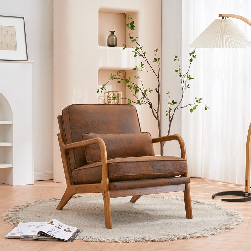 Chaise d'appoint rembourrée de style moderne du milieu du siècle