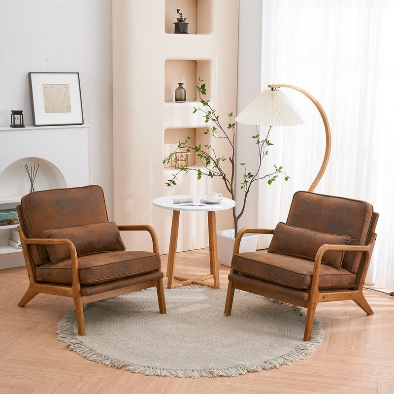 Chaise d'appoint rembourrée de style moderne du milieu du siècle