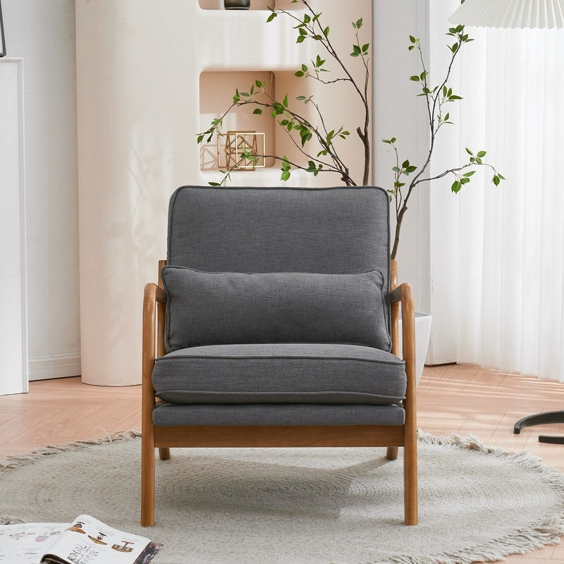 Chaise d'appoint rembourrée de style moderne du milieu du siècle