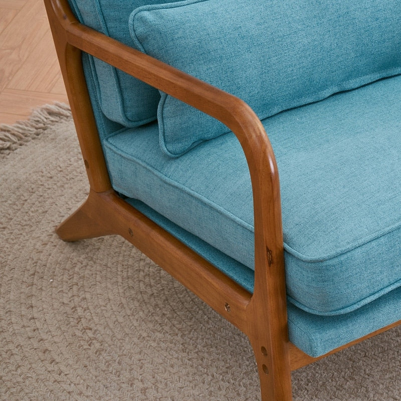 Chaise d'appoint rembourrée de style moderne du milieu du siècle