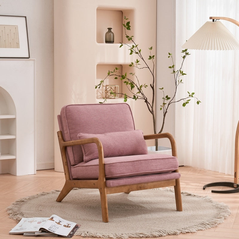 Chaise d'appoint rembourrée de style moderne du milieu du siècle