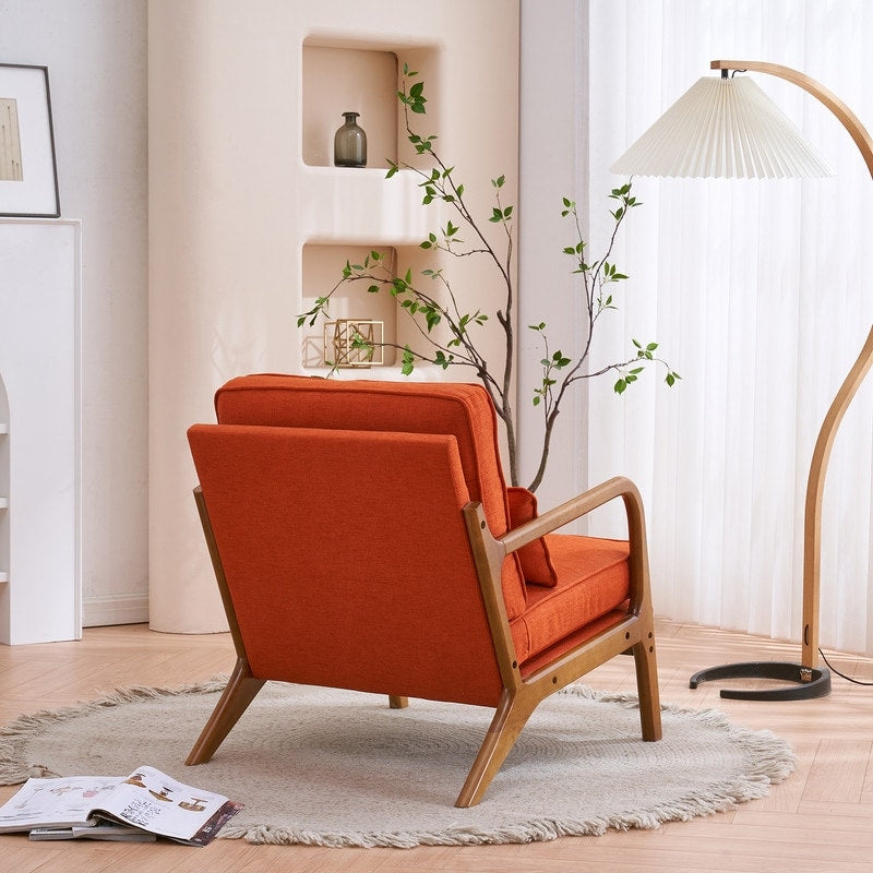 Chaise d'appoint rembourrée de style moderne du milieu du siècle