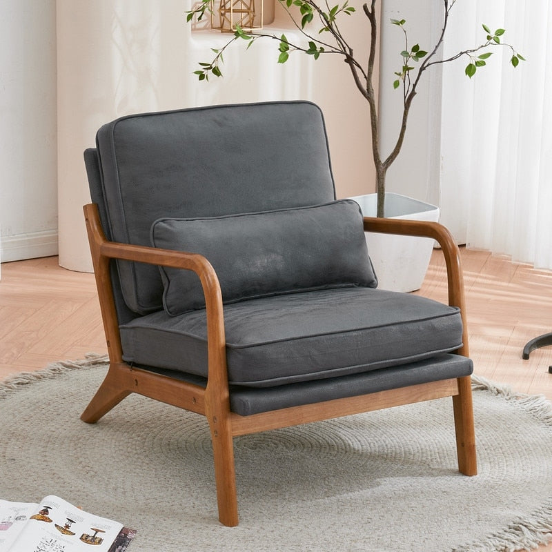 Chaise d'appoint rembourrée de style moderne du milieu du siècle