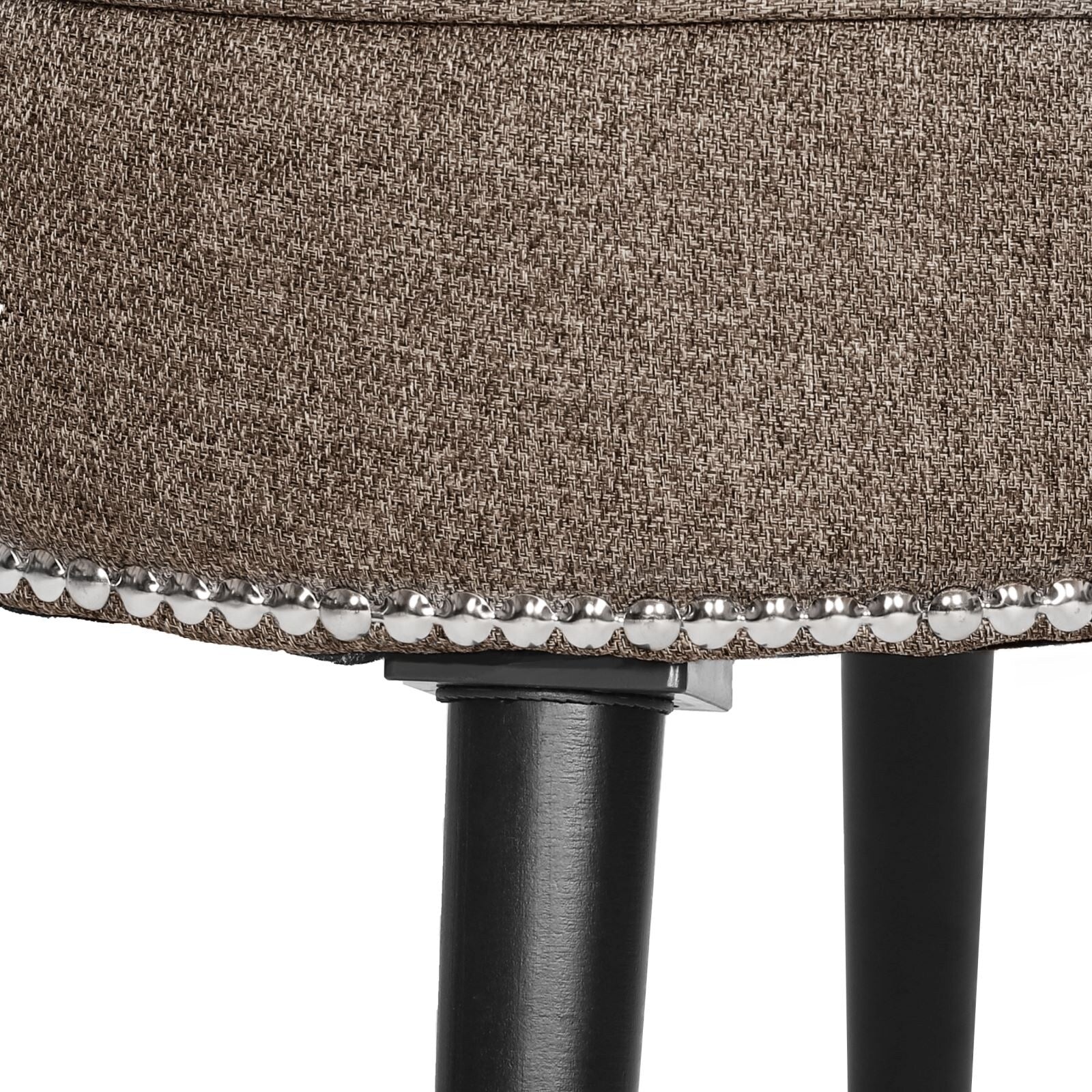 VEIKOUS Makeup Vanity Stool Chair with Low Back and Wood Legs-17.3 x 15.7 x 25.1