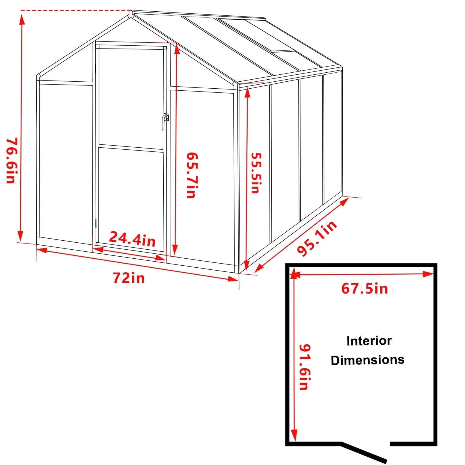 Serre de jardin en aluminium VEIKOUS avec ventilation de toit réglable et porte verrouillable, gris