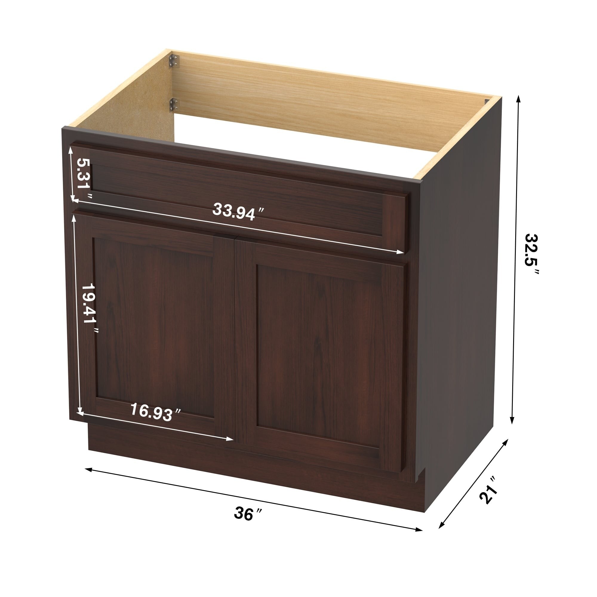 Meuble-lavabo simple de 36 pouces de Vanity Art