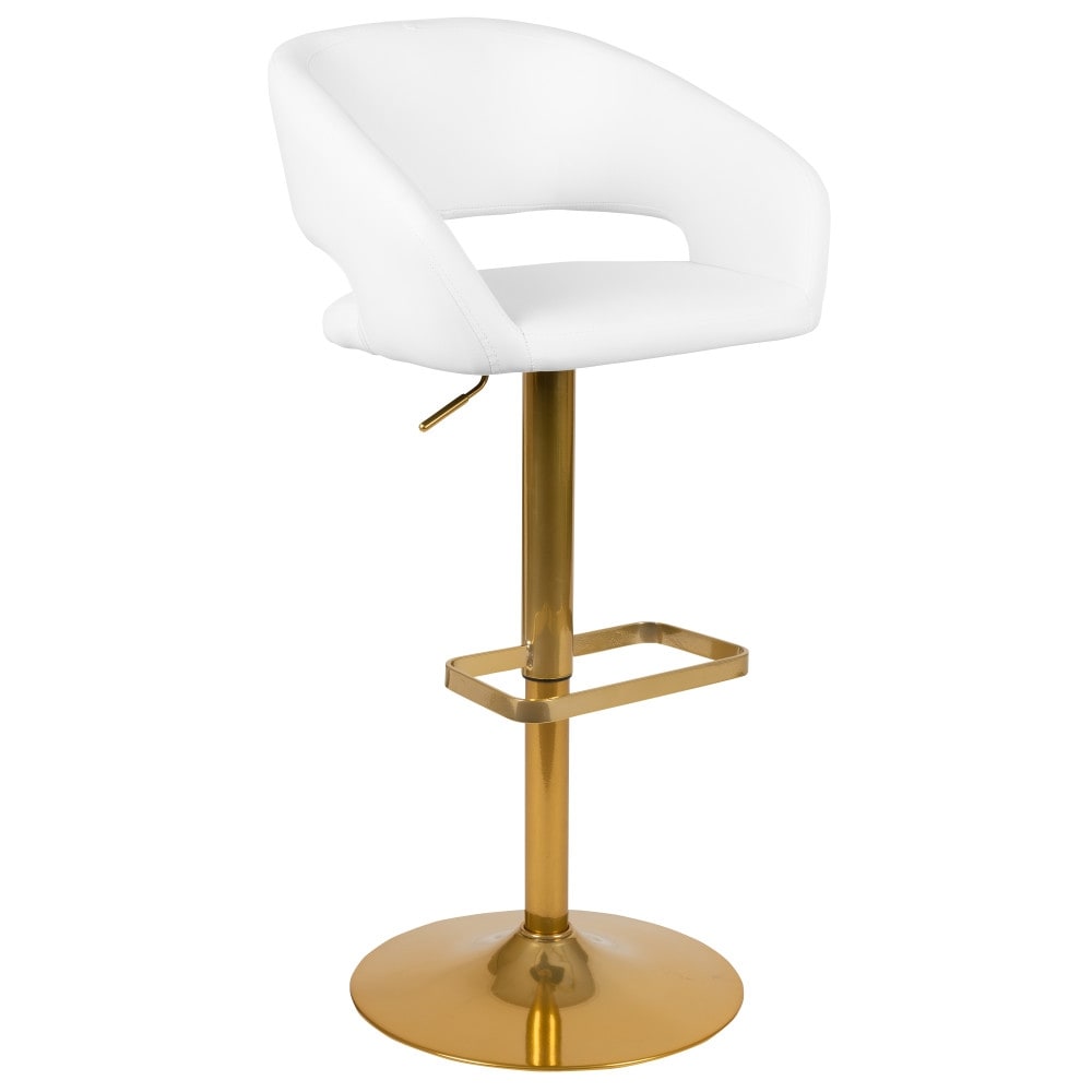Tabouret de bar moderne rembourré à hauteur réglable avec dossier arrondi